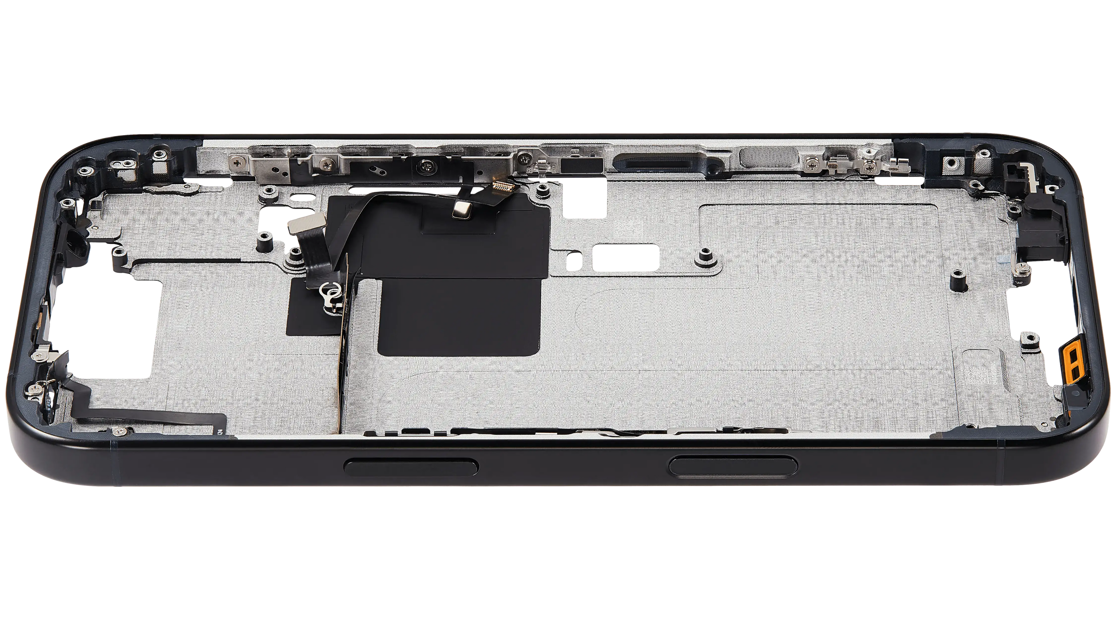 Midframe/Rahmen mit Power And Volume Button für iPhone 16 Pro (US-Version) (Aftermarket Plus) (Schwarz Titanium)