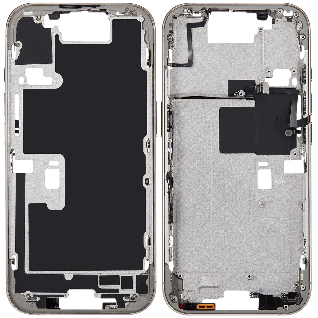 Midframe/Rahmen mit Power And Volume Button für iPhone 16 Pro (EU / Global Version) (Aftermarket Plus) (Natural Titanium)