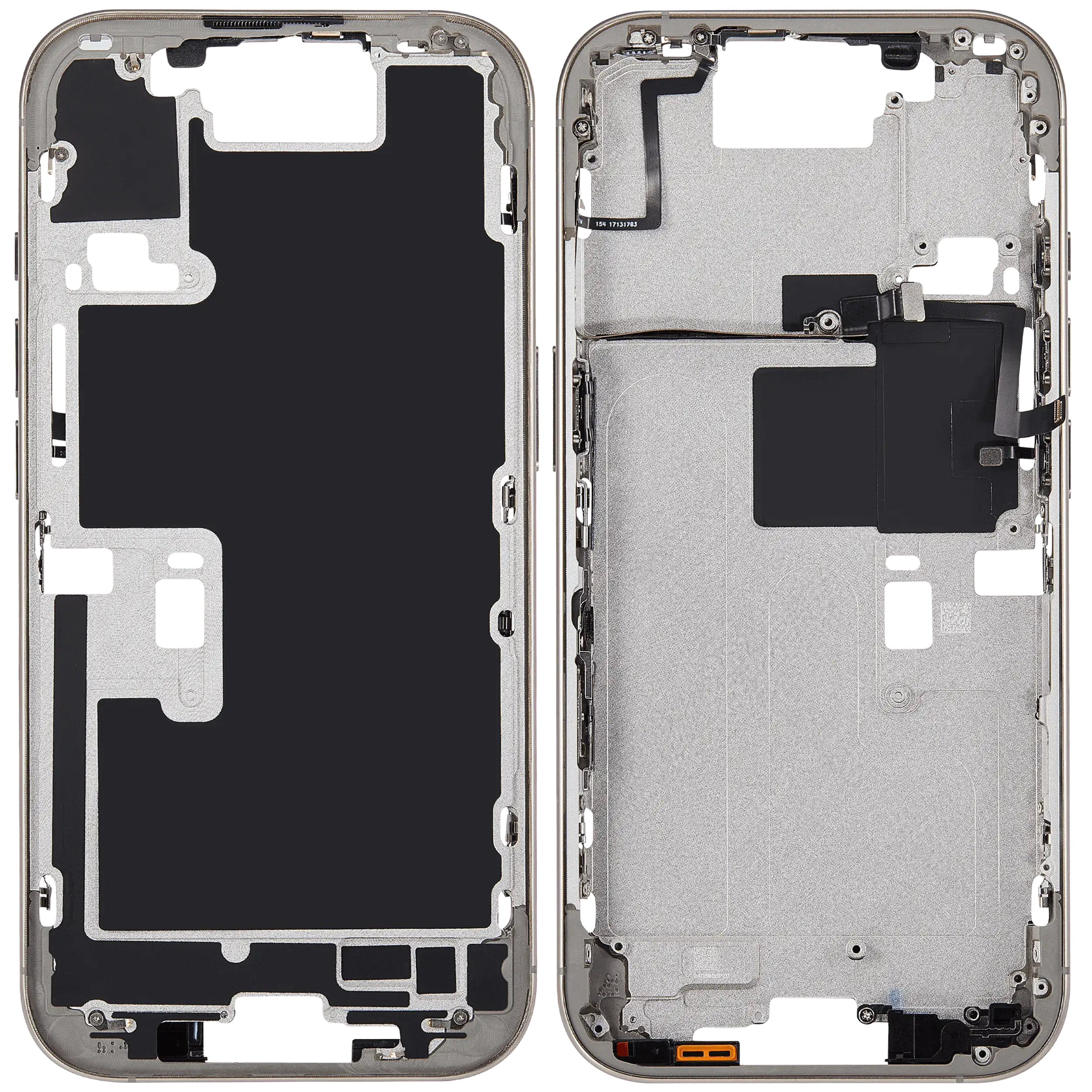 Midframe/Rahmen mit Power And Volume Button für iPhone 16 Pro (EU / Global Version) (Aftermarket Plus) (Natural Titanium)