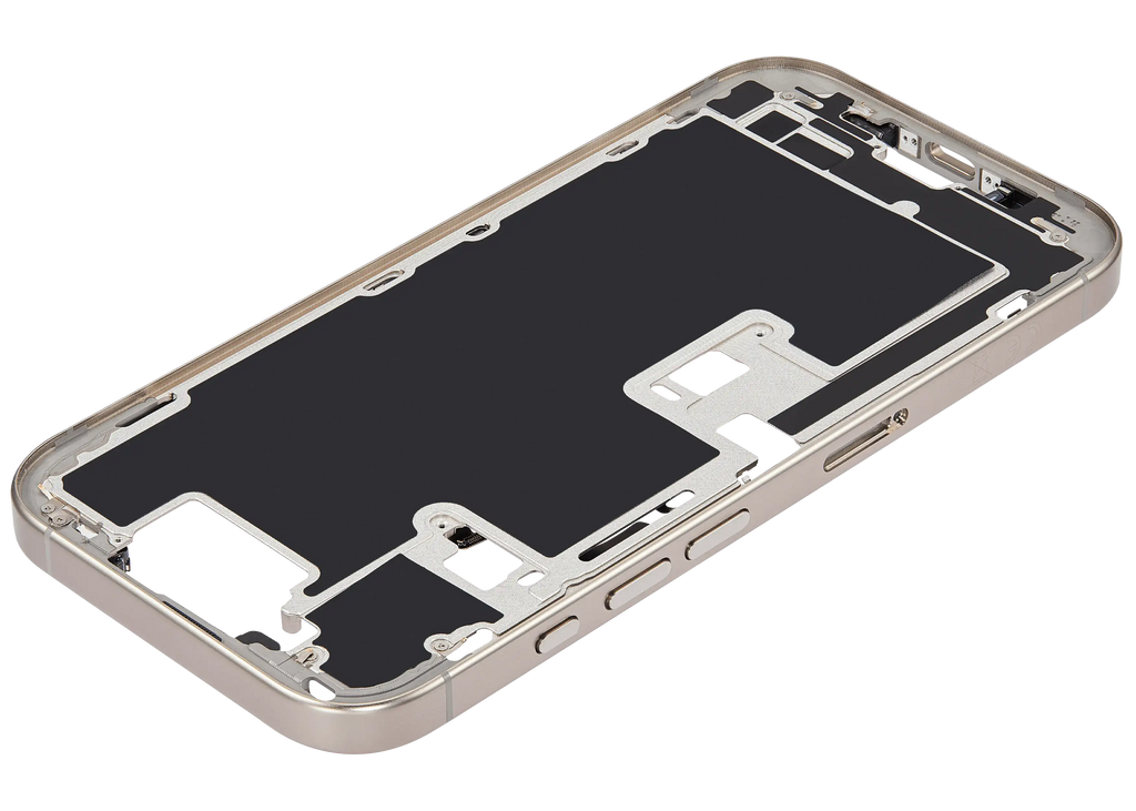 Midframe/Rahmen mit Power And Volume Button für iPhone 16 Pro (EU / Global Version) (Aftermarket Plus) (Natural Titanium)