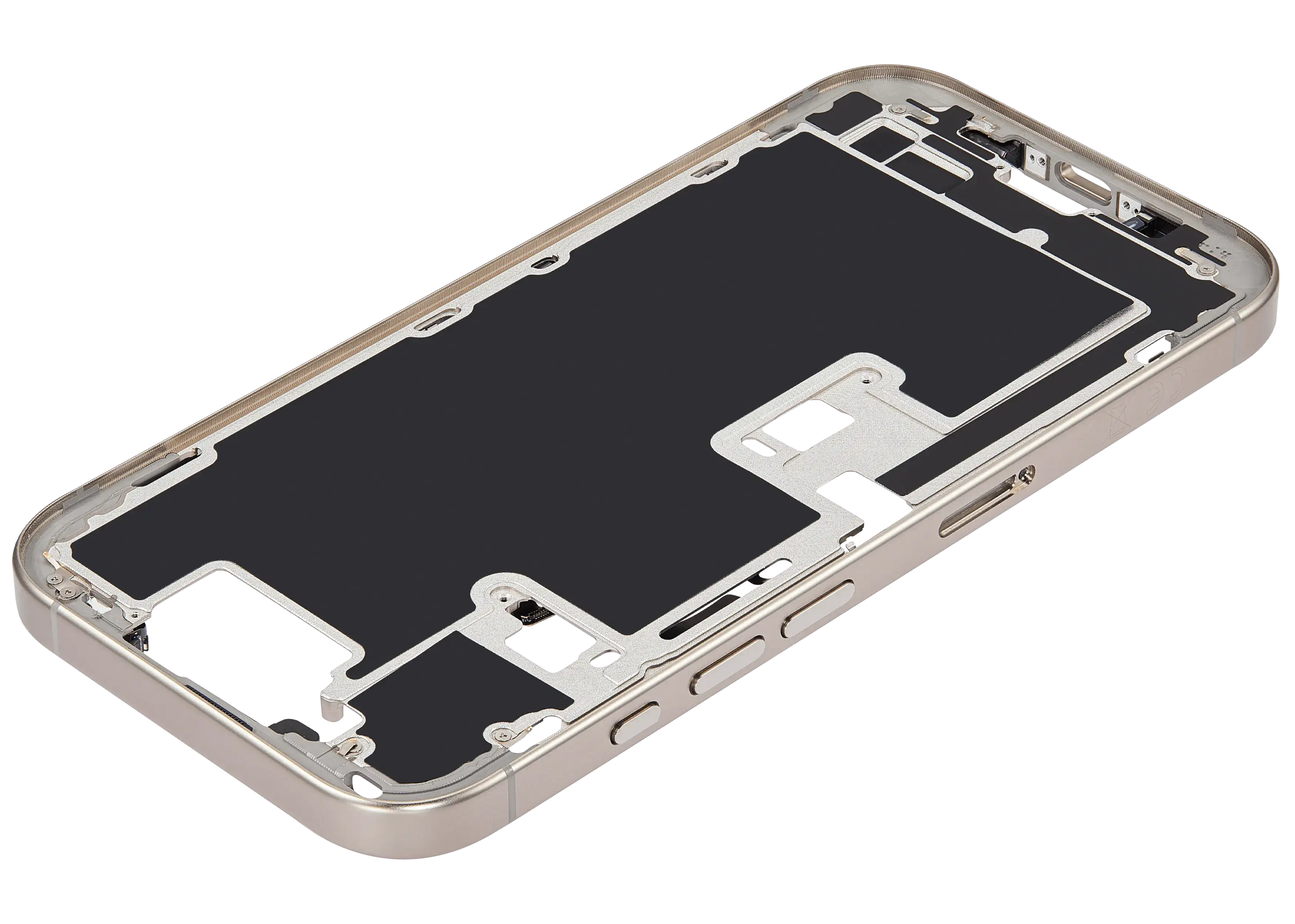 Midframe/Rahmen mit Power And Volume Button für iPhone 16 Pro (EU / Global Version) (Aftermarket Plus) (Natural Titanium)