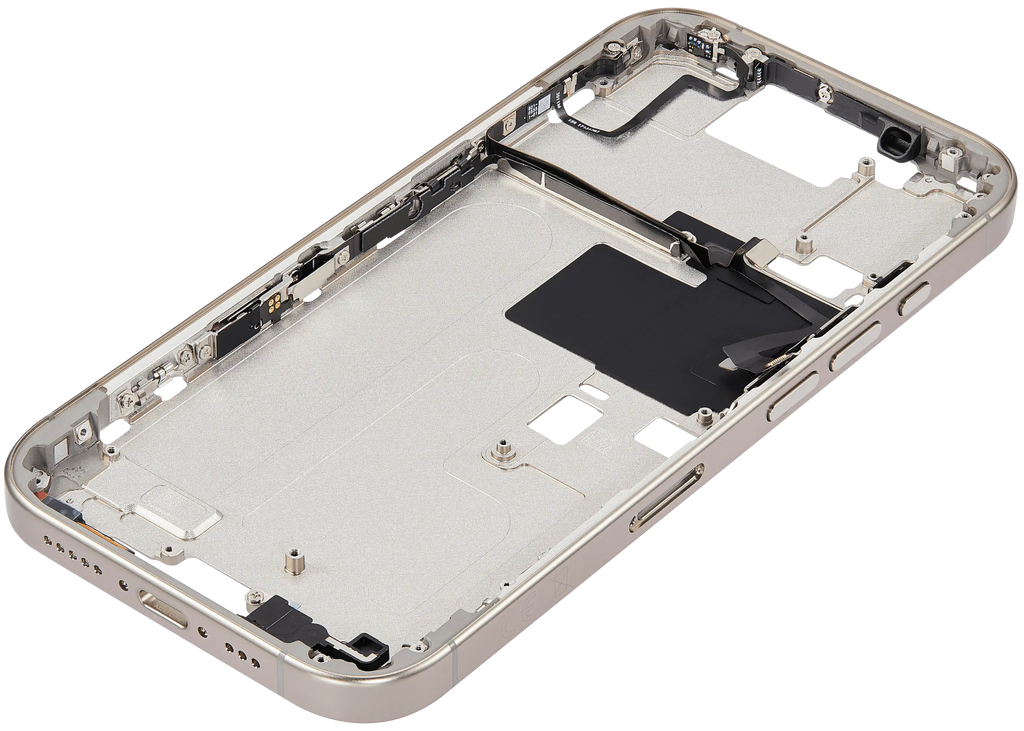 Midframe/Rahmen mit Power And Volume Button für iPhone 16 Pro (EU / Global Version) (Aftermarket Plus) (Natural Titanium)