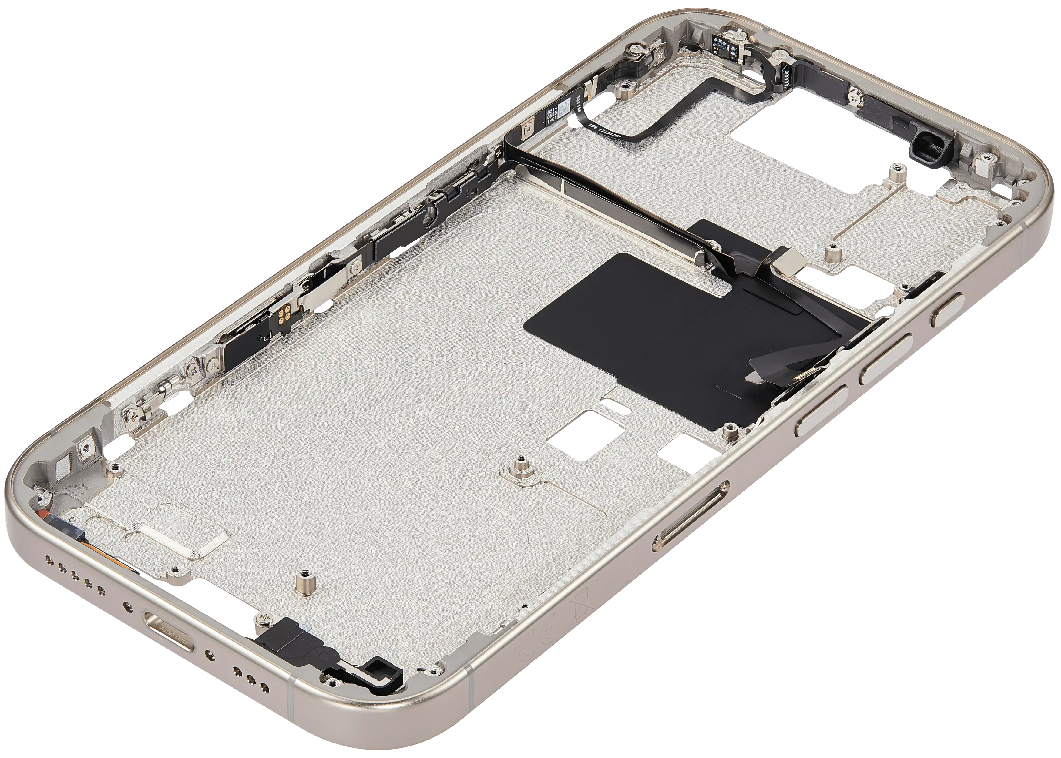 Midframe/Rahmen mit Power And Volume Button für iPhone 16 Pro (EU / Global Version) (Aftermarket Plus) (Natural Titanium)