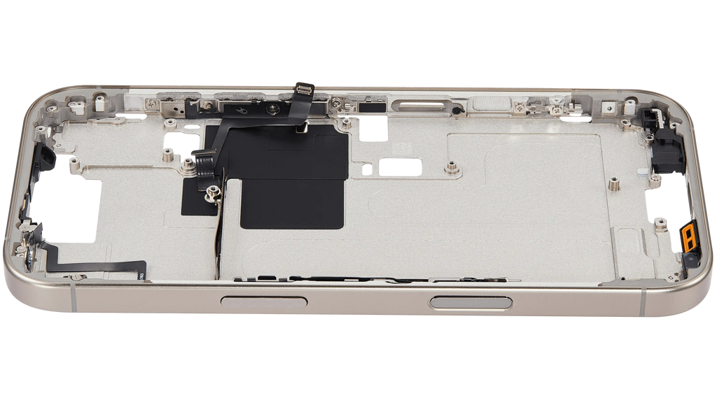 Midframe/Rahmen mit Power And Volume Button für iPhone 16 Pro (EU / Global Version) (Aftermarket Plus) (Natural Titanium)