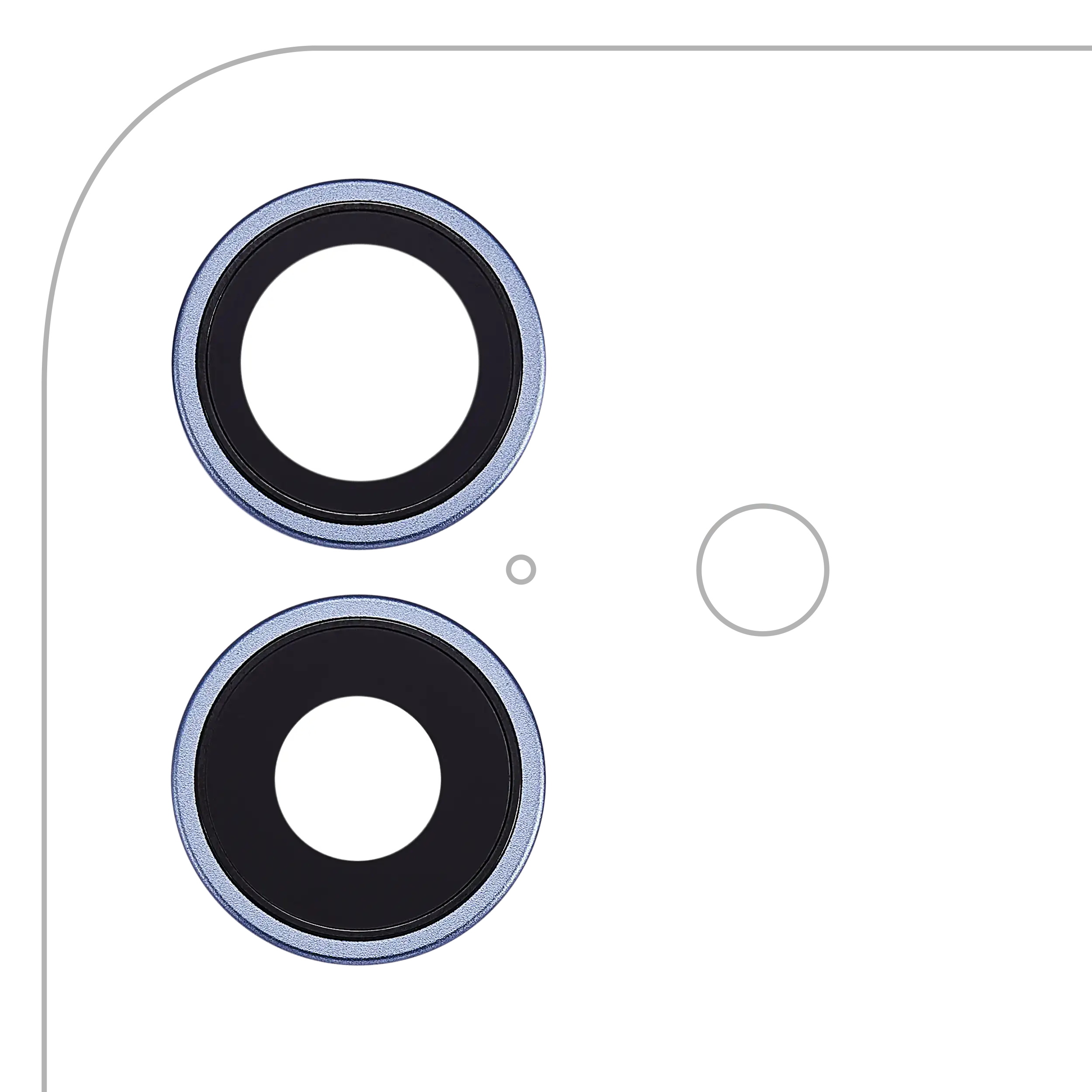 Rear Camera Lens with Holder and Frame for iPhone 17 (Premium) (Mist Blue)