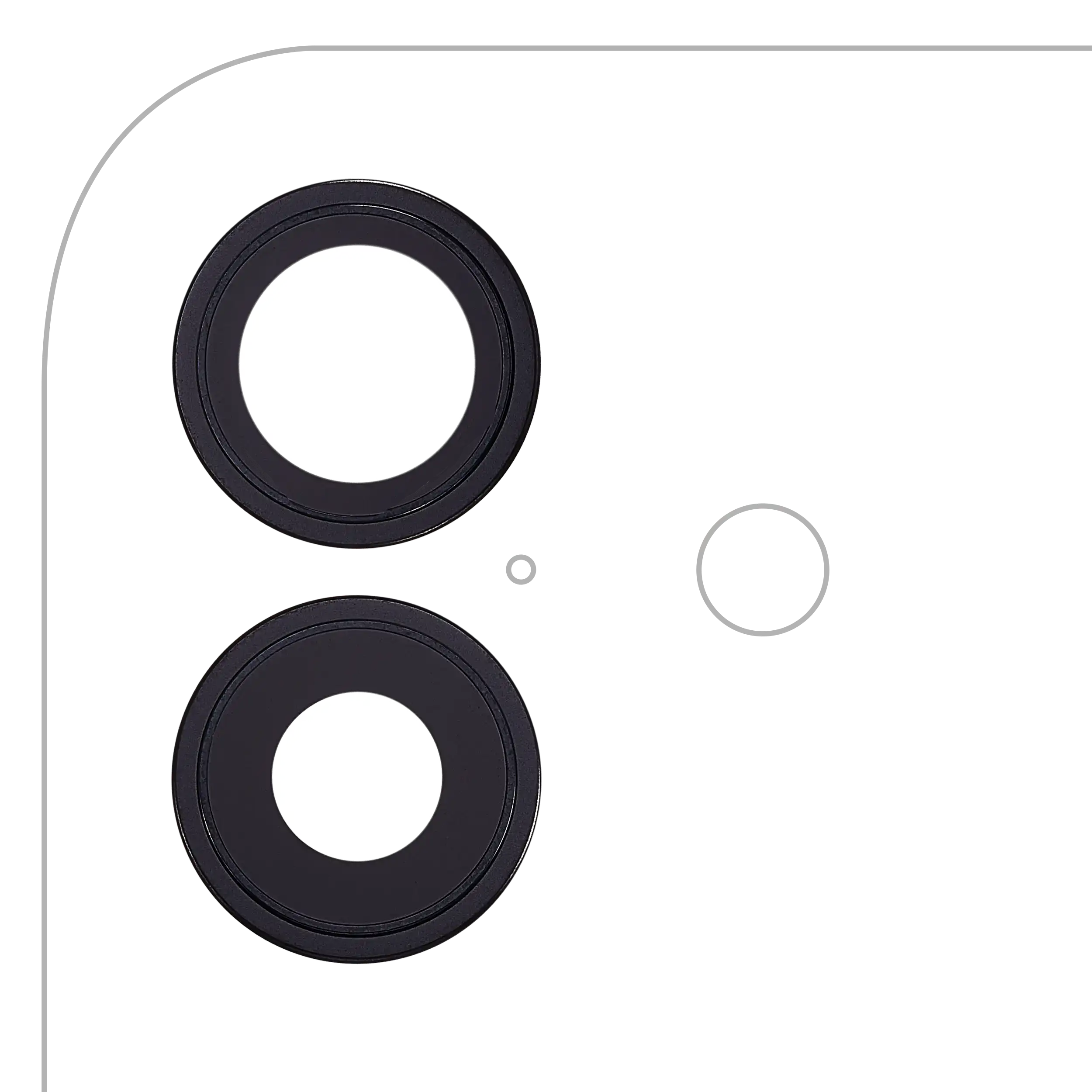 Kameralinse hinten mit Halterung und Einfassung für iPhone 17 (Premium) (Schwarz)