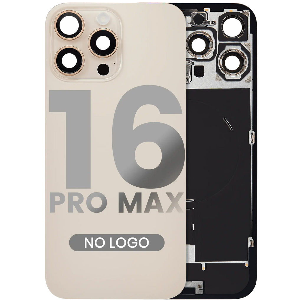 Backcover f. iPhone16PMax Desert Titanium m.MagSafe+NFC+Blitz(Afterm., o. Logo)