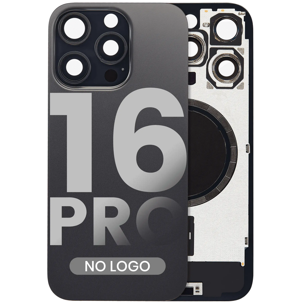 Back Cover with MagSafe Magnet for iPhone 16 Pro (Replacement Part) (Black Titanium) (No Logo)