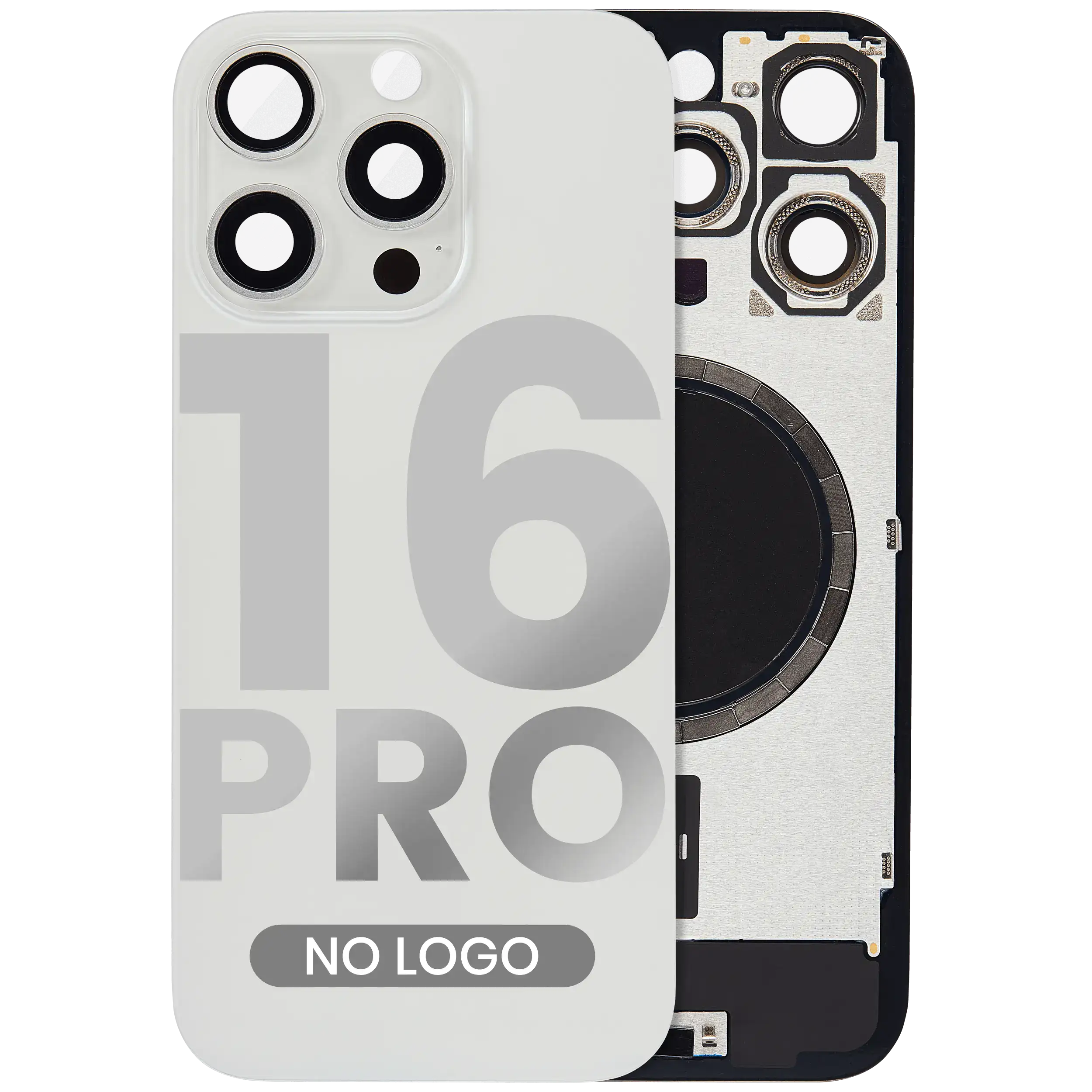 Back Cover with MagSafe Magnet for iPhone 16 Pro (Aftermarket) (White Titanium) (without Logo)