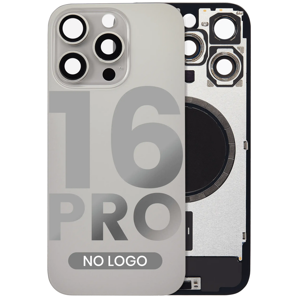 Back Cover with MagSafe Magnet for iPhone 16 Pro (Aftermarket) (Natural Titanium) (without logo)
