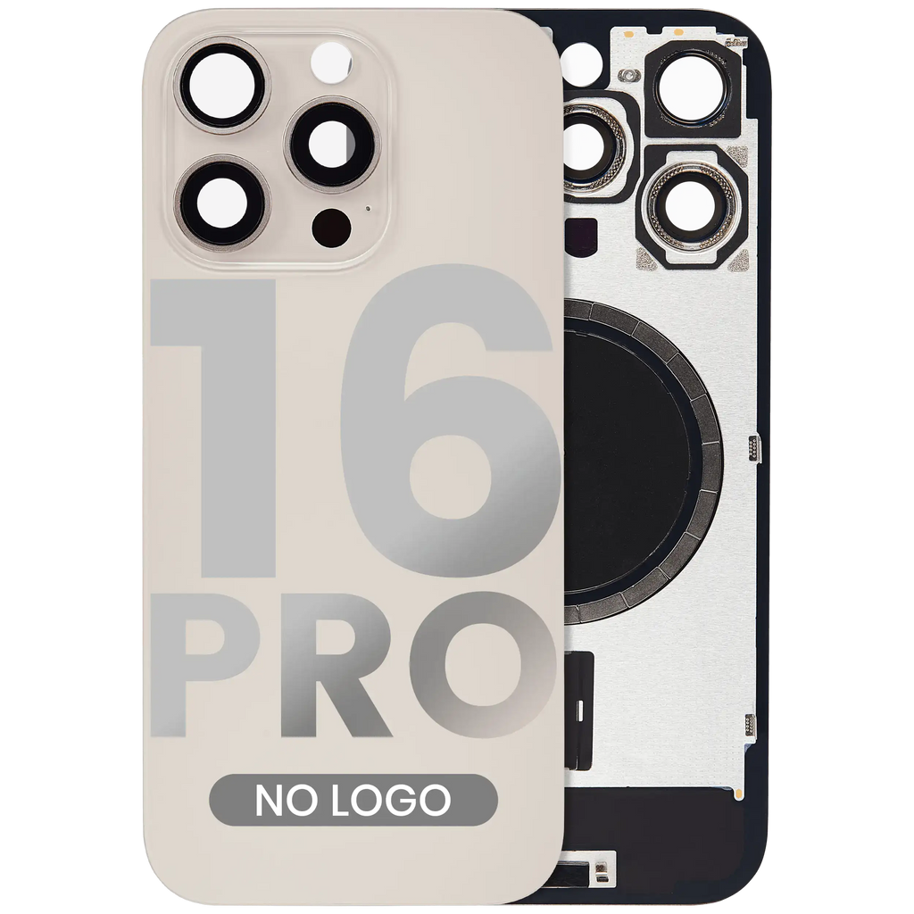 Back Cover with MagSafe Magnet for iPhone 16 Pro (Aftermarket) (Desert Titanium) (No Logo)