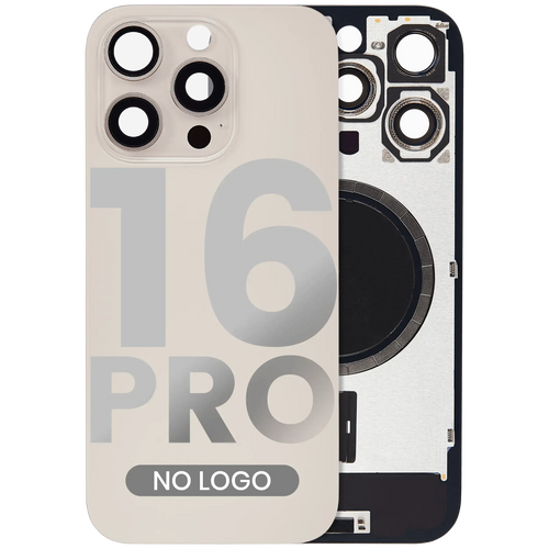Back Cover with MagSafe Magnet for iPhone 16 Pro (Aftermarket) (Desert Titanium) (No Logo)
