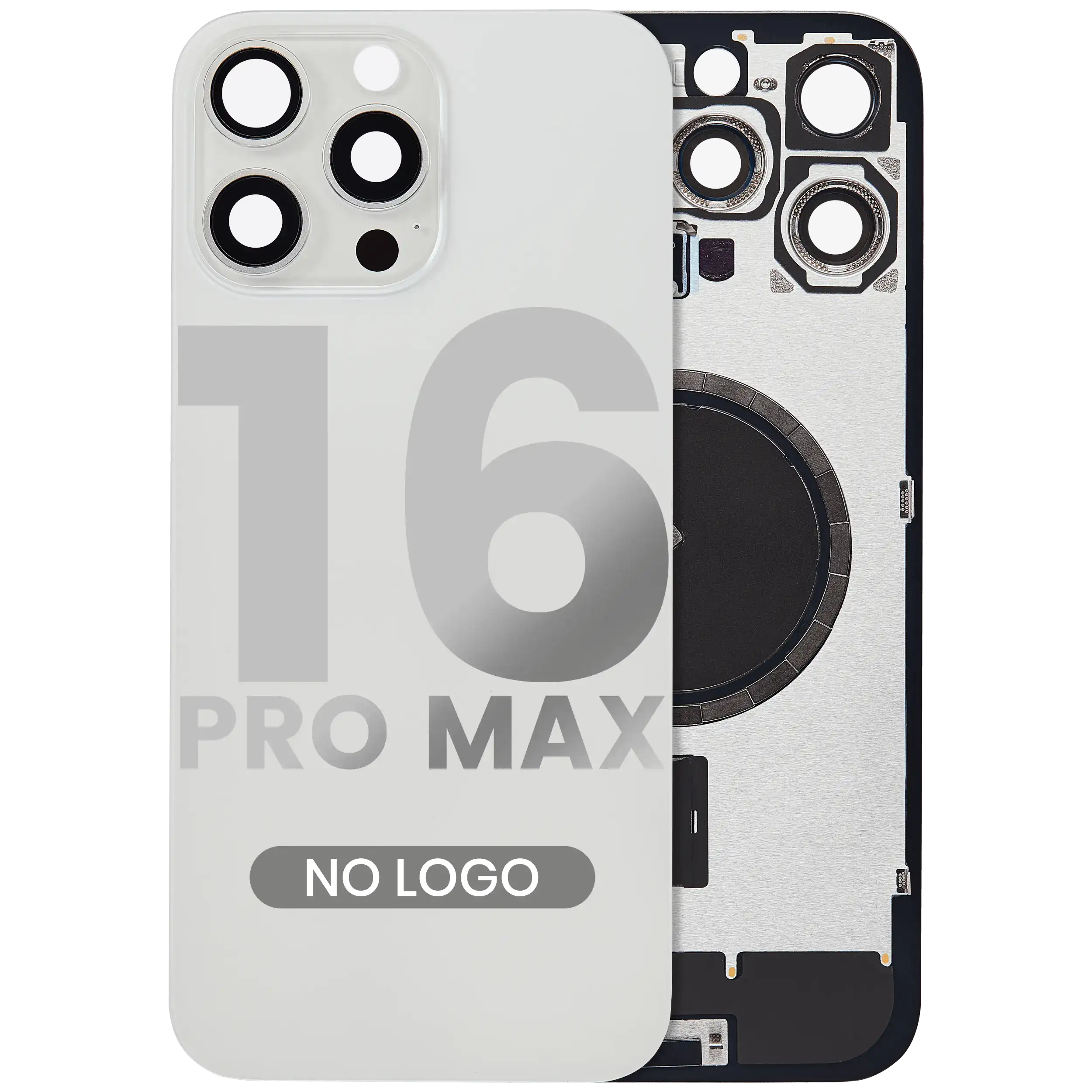 Back cover with MagSafe magnet for iPhone 16 Pro Max (Aftermarket) (White Titanium) (No Logo)