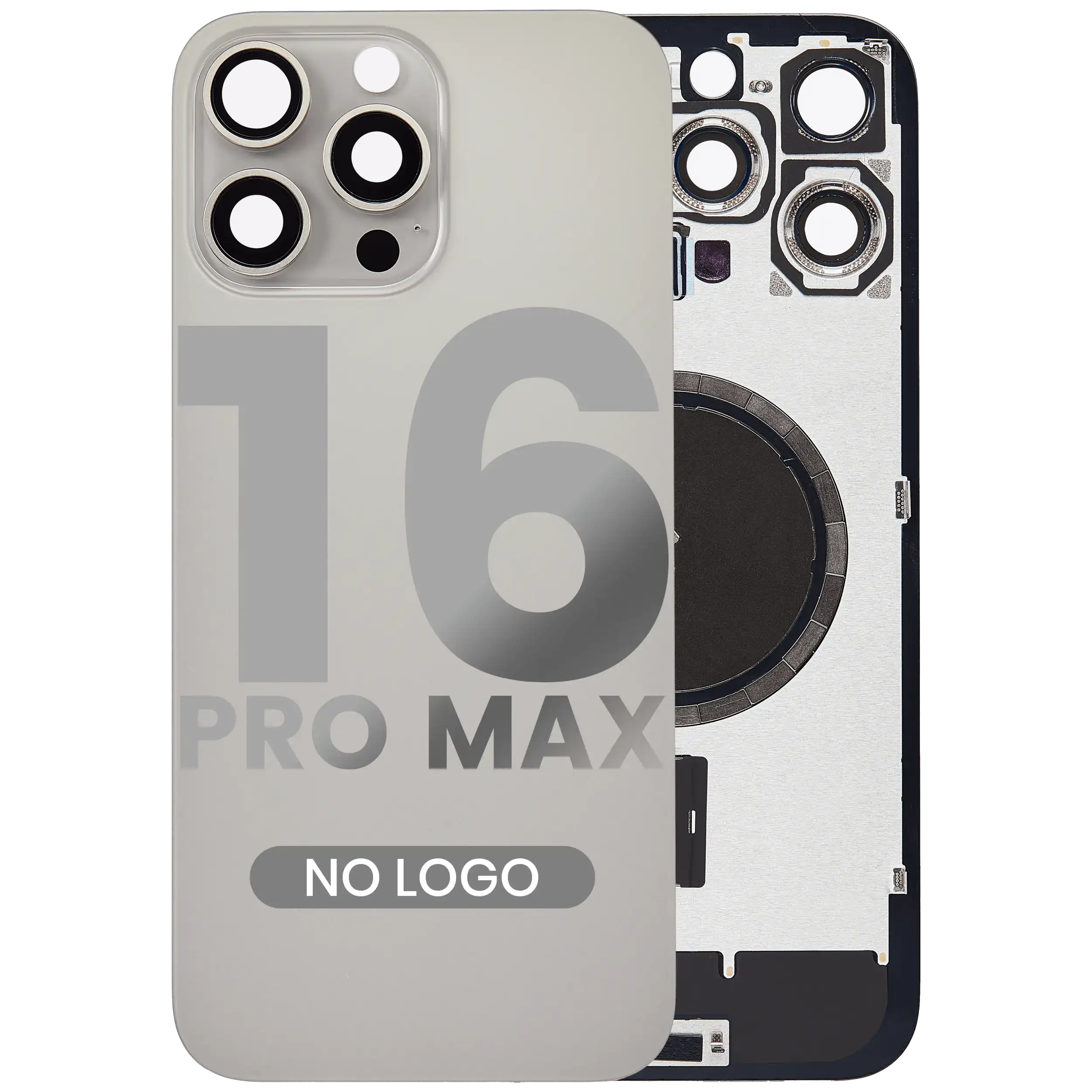 Back Cover with MagSafe Magnet for iPhone 16 Pro Max (Aftermarket) (Natural Titanium) (No Logo)