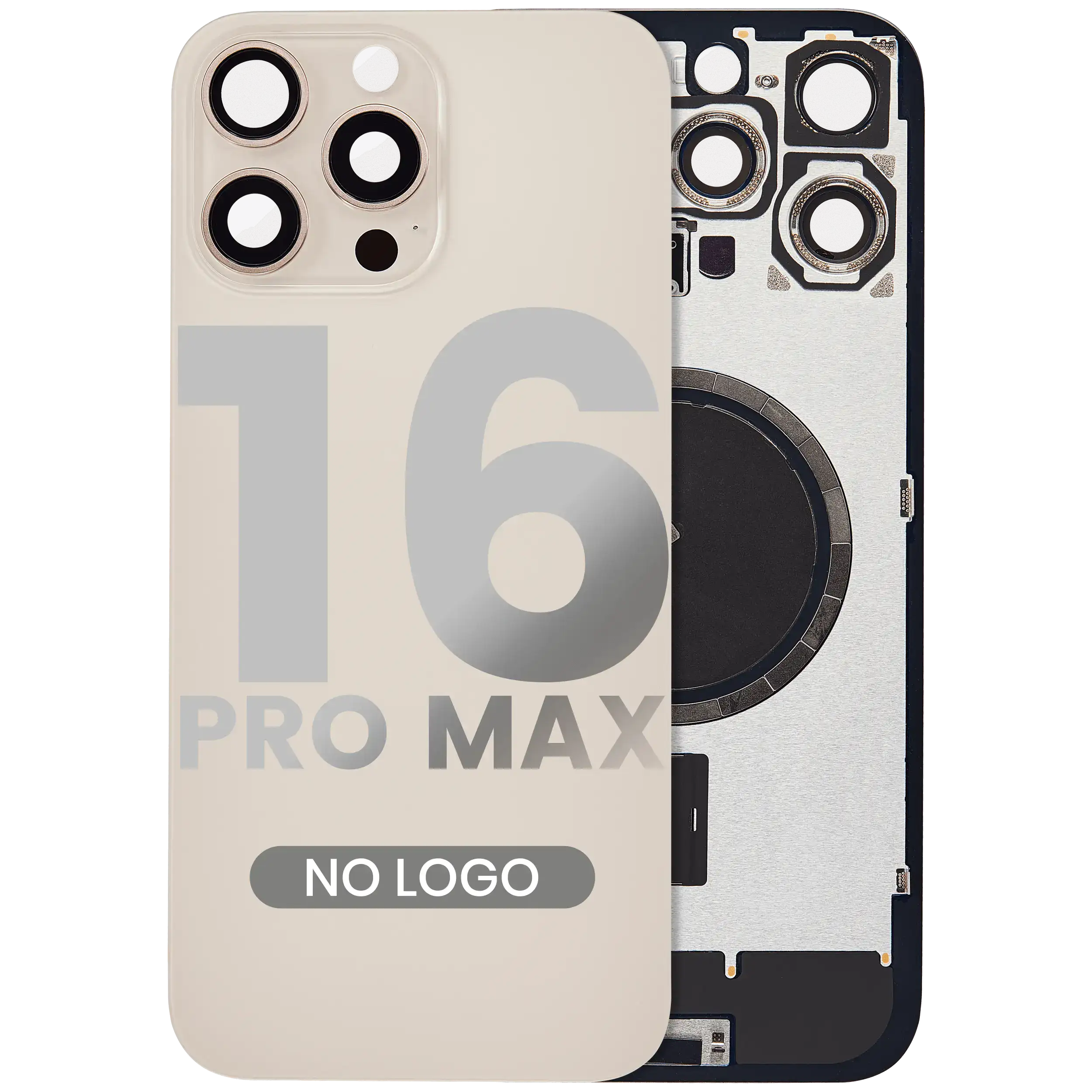 Back Cover with MagSafe Magnet for iPhone 16 Pro Max (Aftermarket) (Desert Titanium) (no logo)