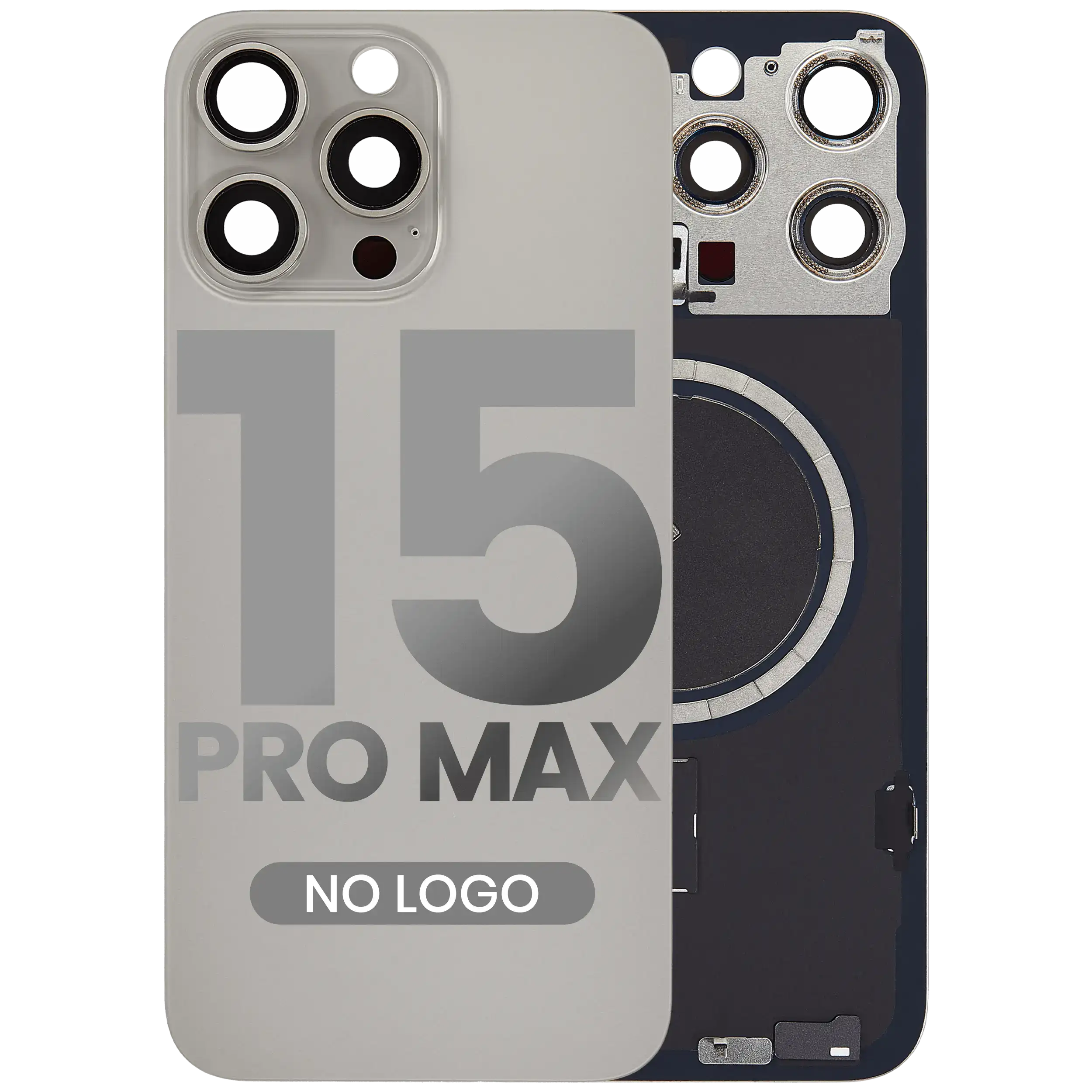 Backcover mit MagSafe für iPhone 15 Pro Max (Natural Titanium, ohne Logo)
