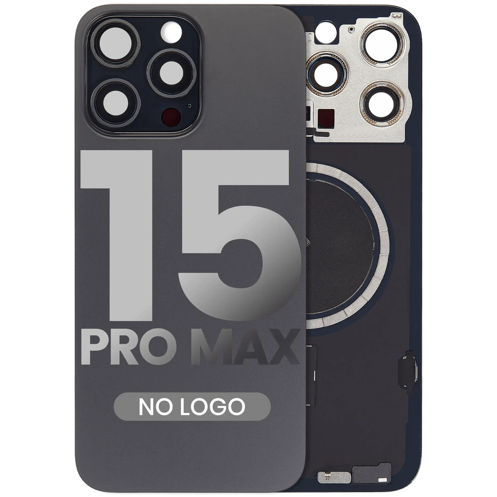 Back cover with MagSafe magnet for iPhone 15 Pro Max (Aftermarket) (Black Titanium) (No Logo)
