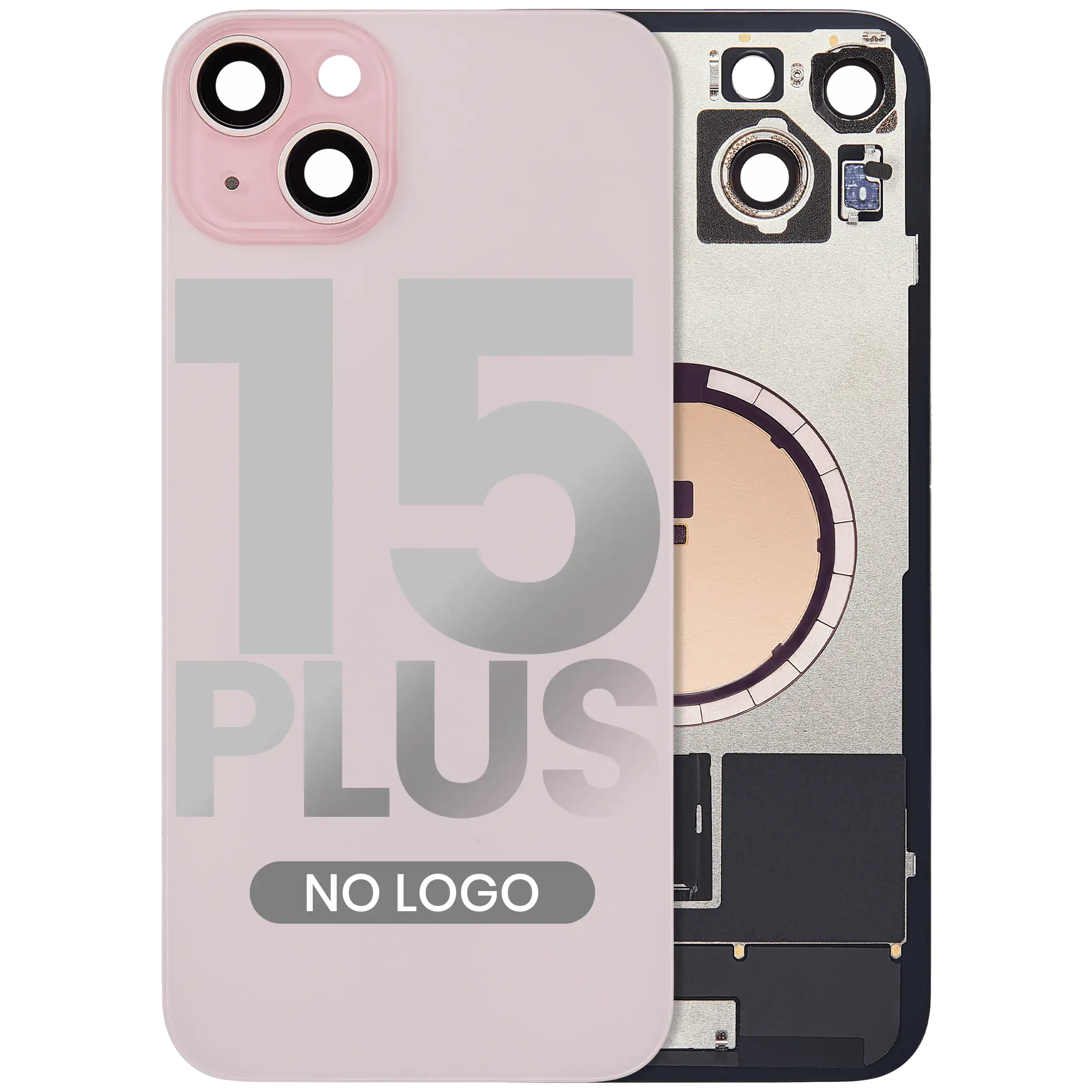 Backcover mit MagSafe-Magnet für iPhone 15 Plus (Aftermarket) (Pink) (Ohne Logo)