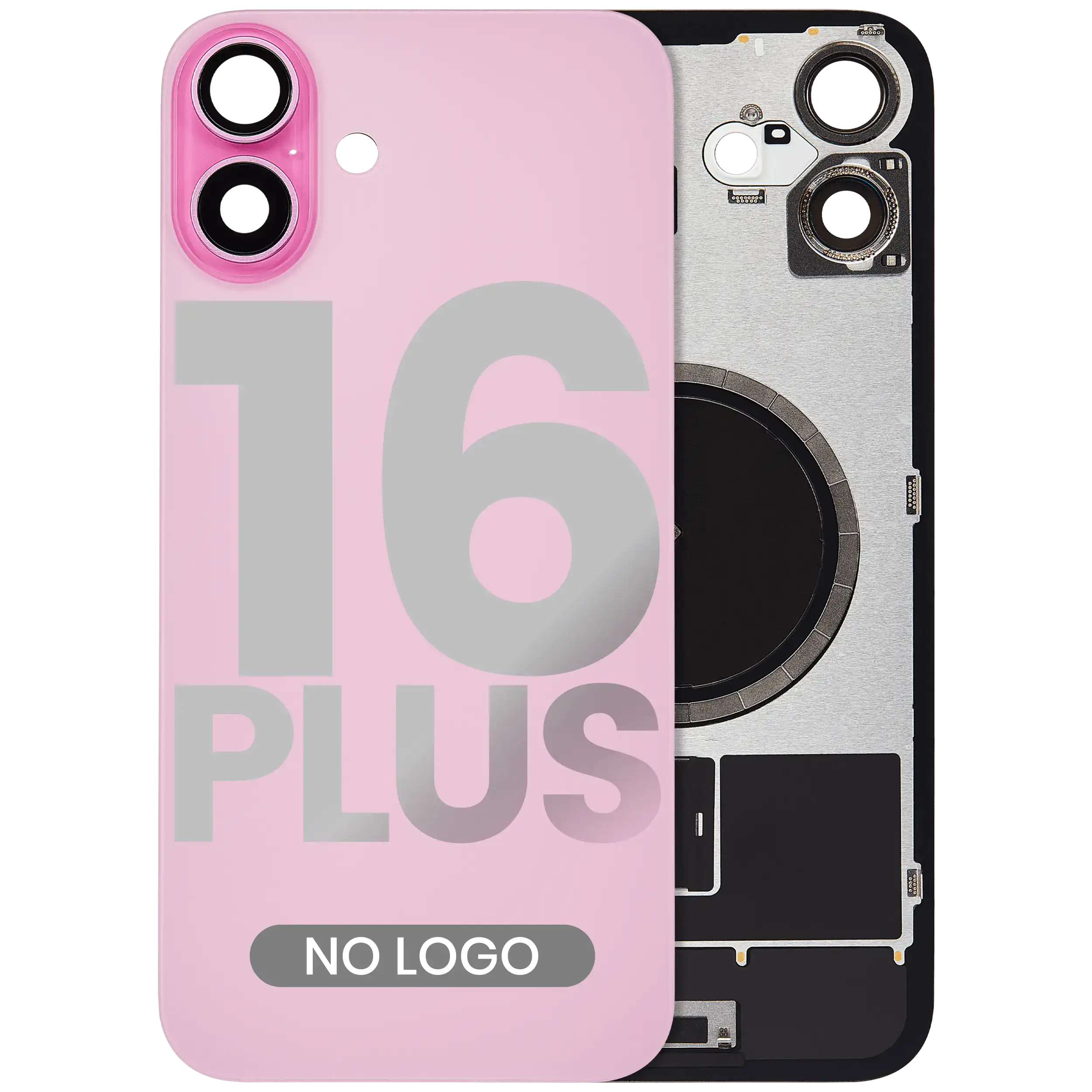 Back Cover with MagSafe Magnet for iPhone 16 Plus (Aftermarket) (Pink) (No Logo)