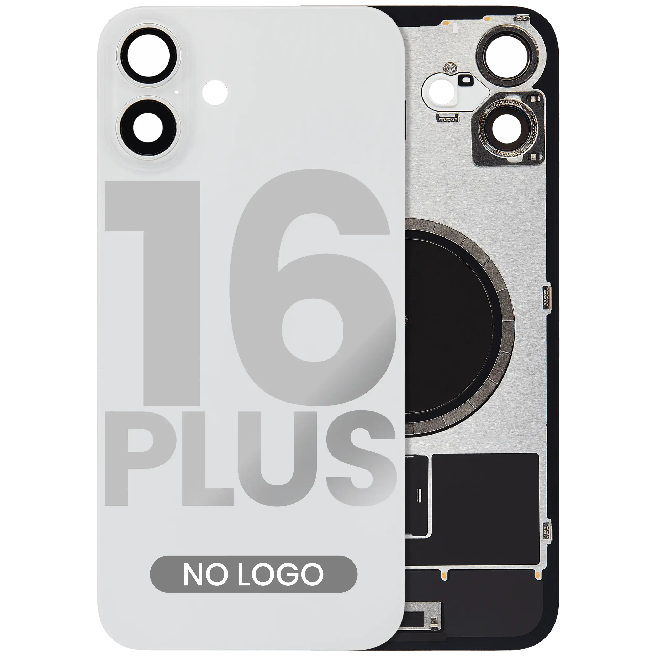 Backcover mit MagSafe-Magnet für iPhone 16 Plus (Aftermarket) (Weiß) (ohne Logo)