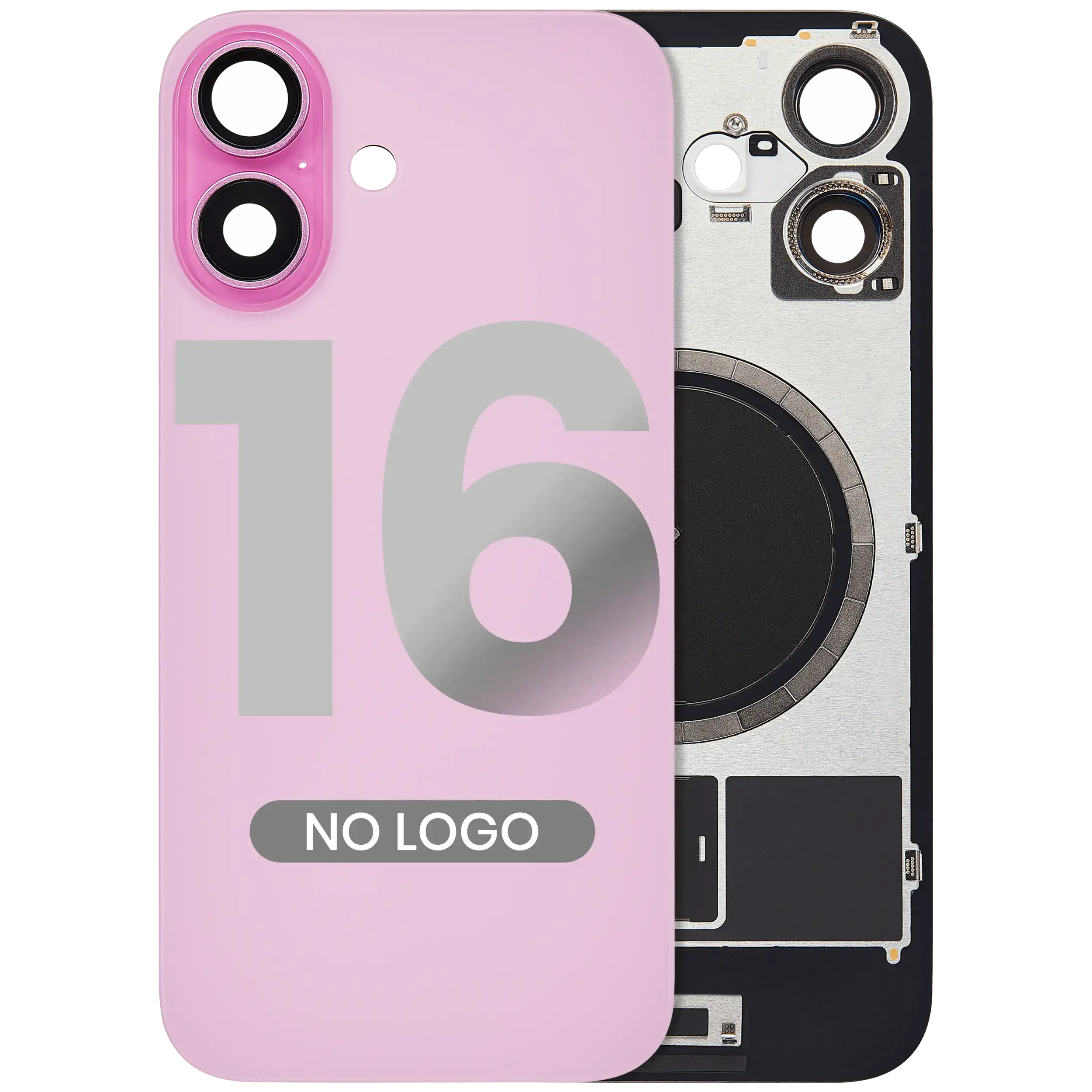 Backcover mit MagSafe-Magnet für iPhone 16 (Aftermarket) (Pink) (Ohne Logo)