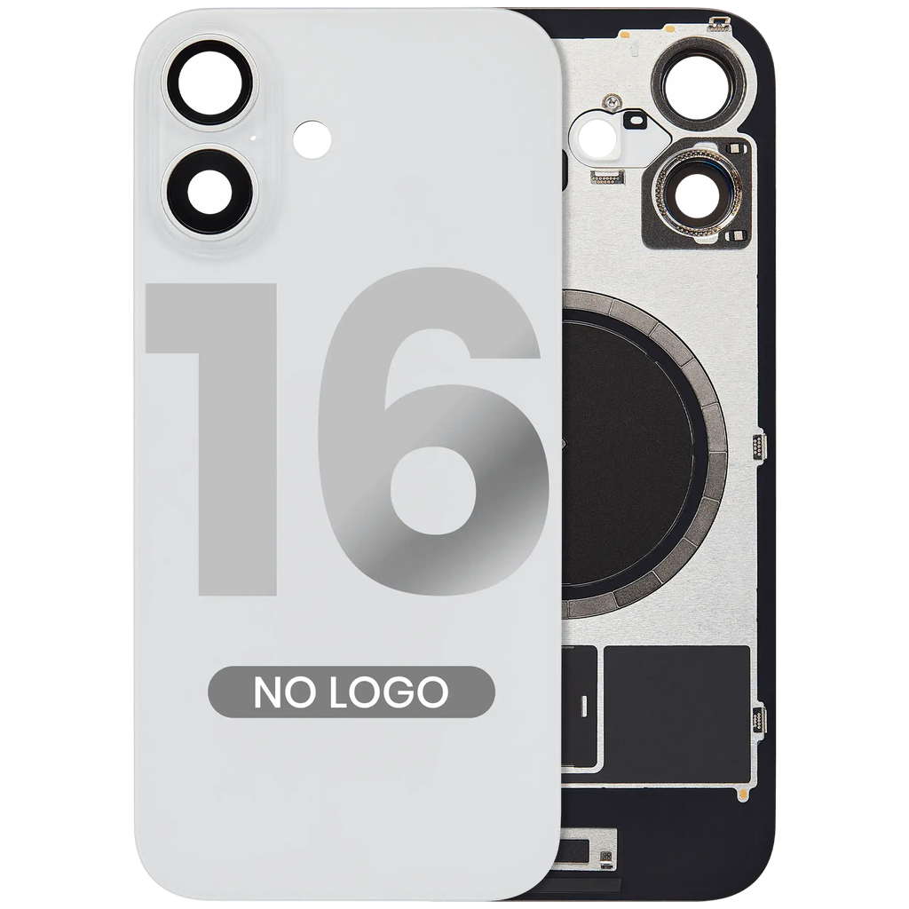Backcover mit MagSafe-Magnet für iPhone 16 (Aftermarket) (Weiß) (Ohne Logo)