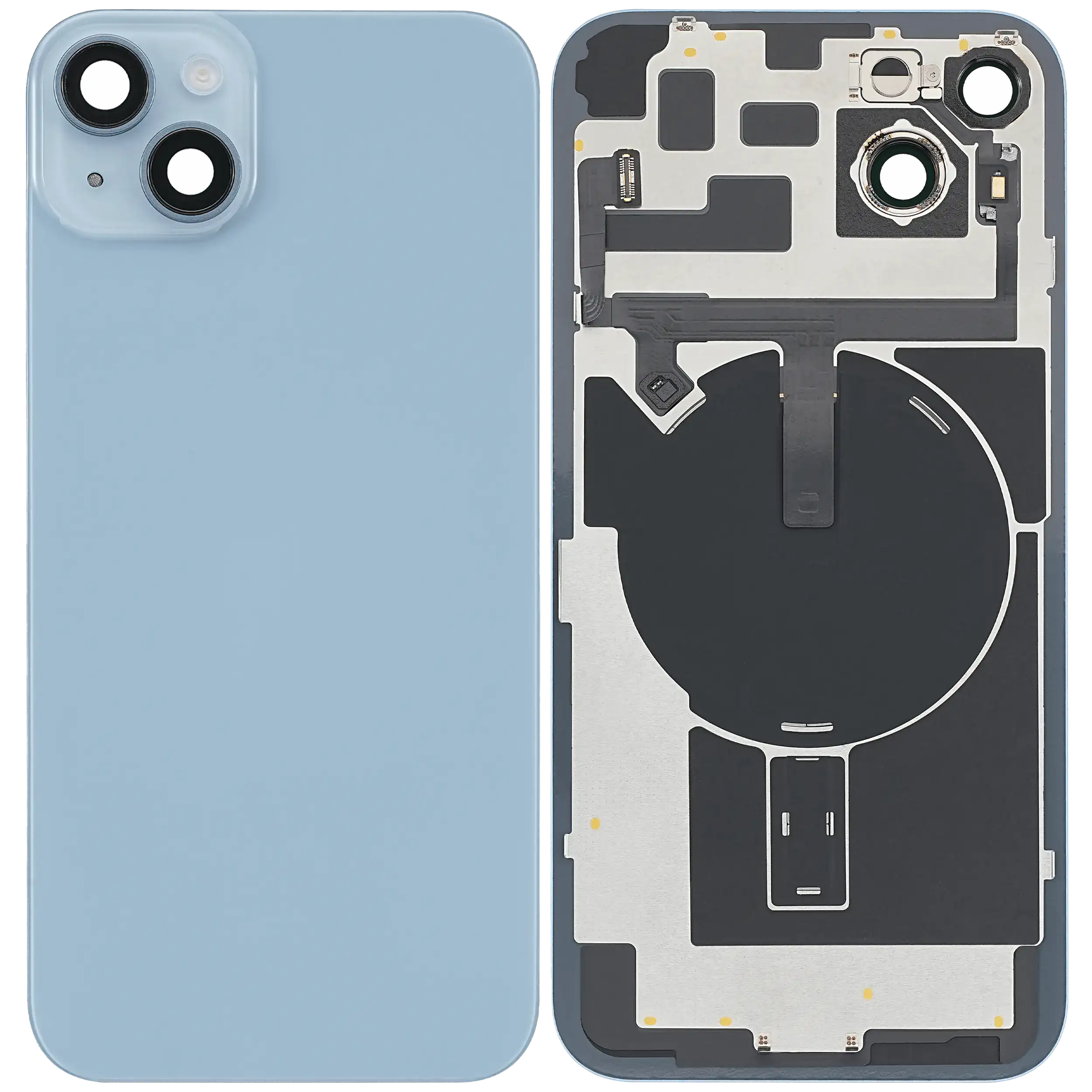 Backcover mit Stahlplatte mit Wireless NFC & MagSafe Magnet Pre-Installed für iPhone 14 Plus (ohne Logo) (Blau)