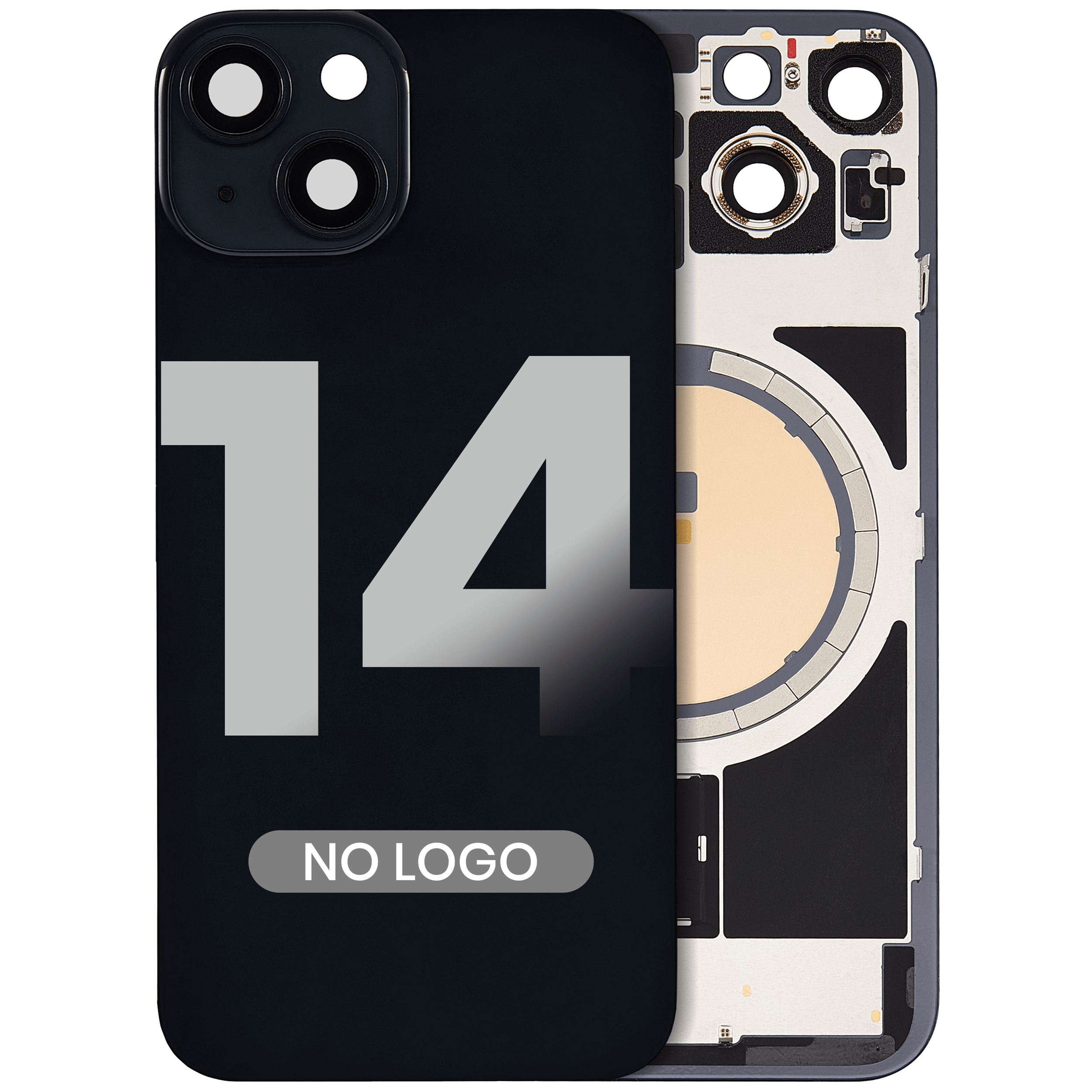 Back cover with MagSafe magnet for iPhone 14 (aftermarket) (Midnight) (no logo)