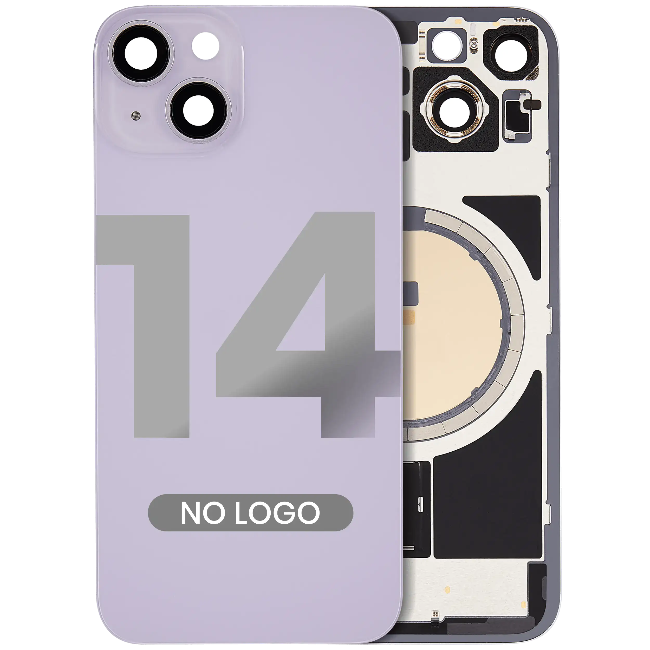 Back cover with MagSafe magnet for iPhone 14 (Aftermarket) (Purple) (without logo)