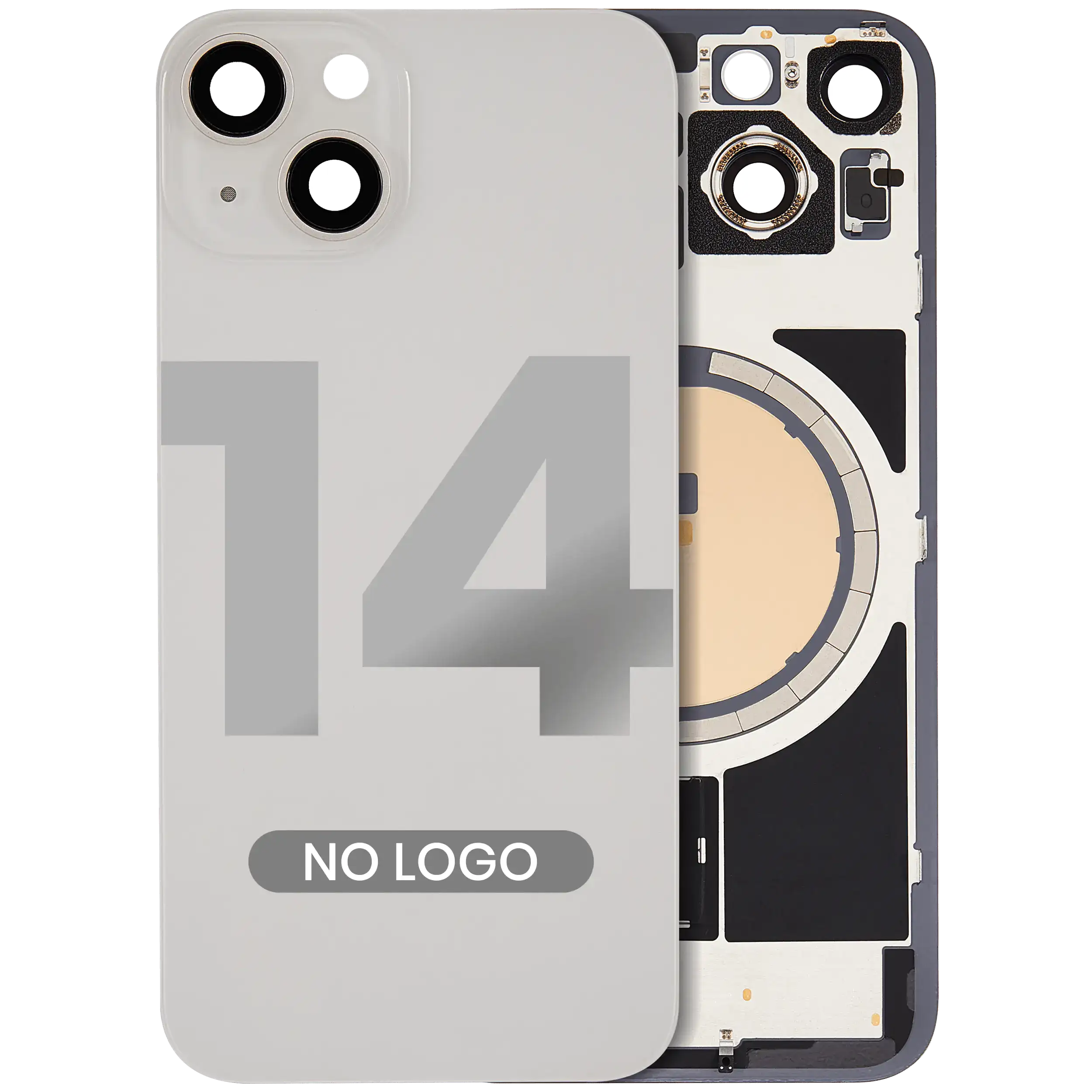 Backcover mit MagSafe-Magnet für iPhone 14 (Aftermarket) (Starlight) (Ohne Logo)