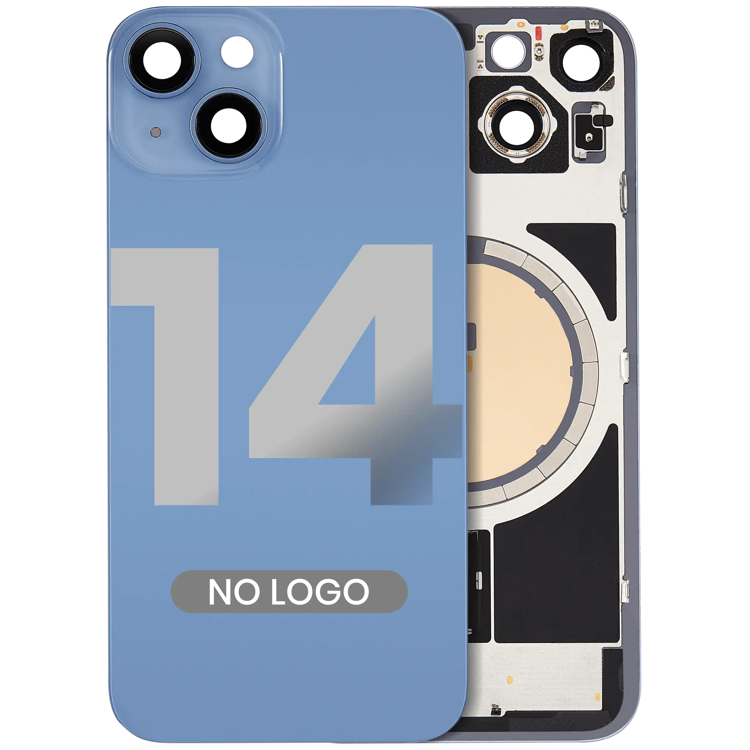 Back cover with MagSafe magnet for iPhone 14 (Aftermarket, Blue, no logo)