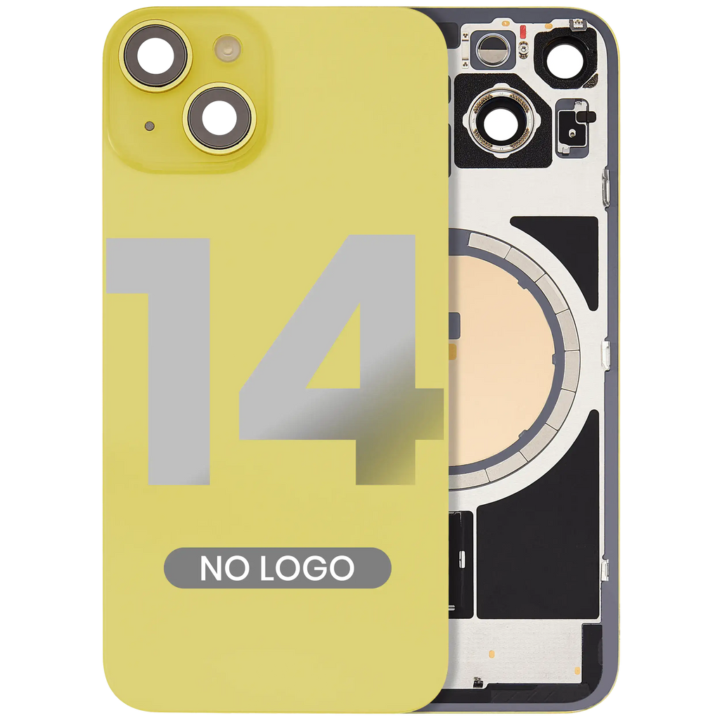 Back cover with MagSafe magnet for iPhone 14 (Aftermarket) (Yellow) (no logo)
