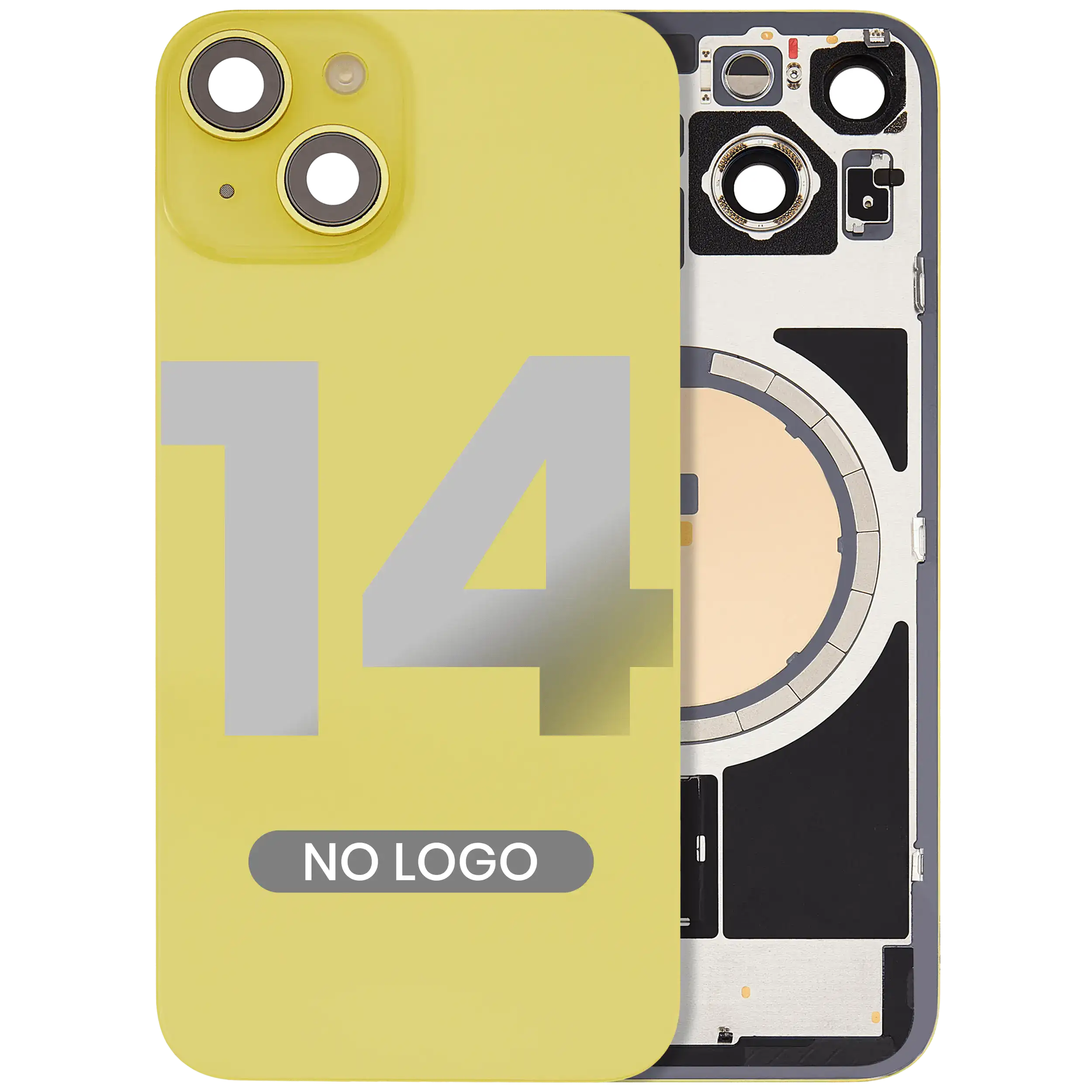 Back cover with MagSafe magnet for iPhone 14 (Aftermarket) (Yellow) (no logo)