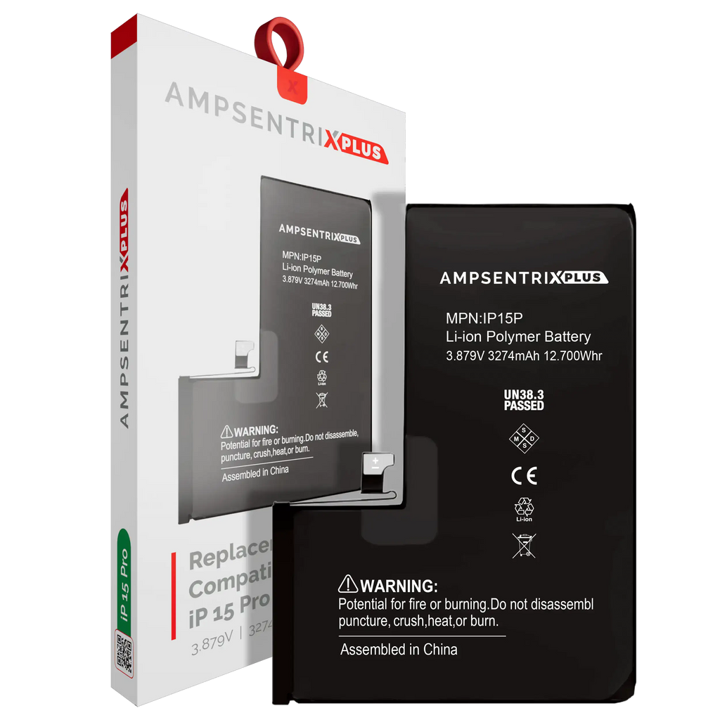 Replacement battery for iPhone 15 Pro (AmpSentrix Plus)