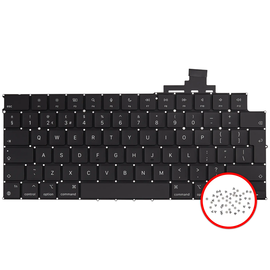 Tastatur mit Hintergrundbeleuchtung und Schrauben für MacBook Air A2681 UK