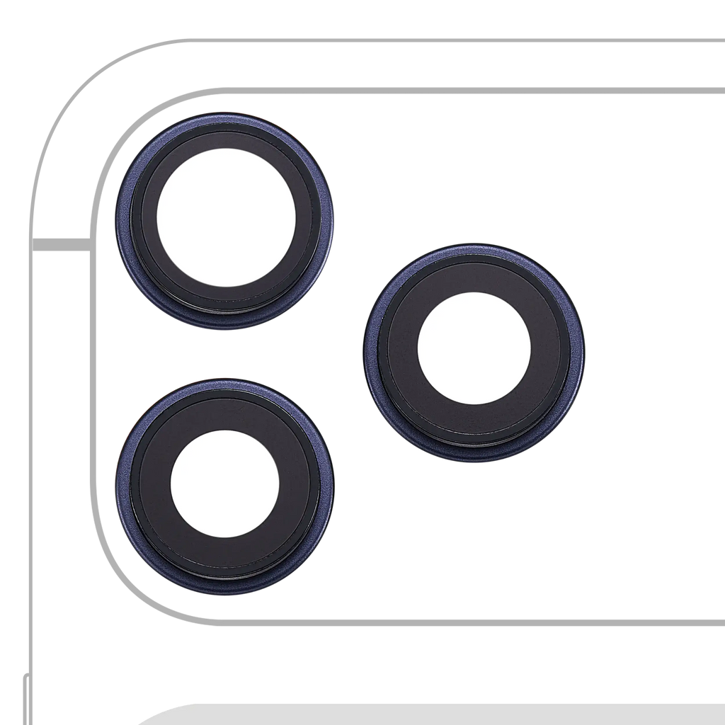 Rear Camera Lens with Holder and Frame for iPhone 17 Pro/17 Pro Max (Premium) (Deep Blue)