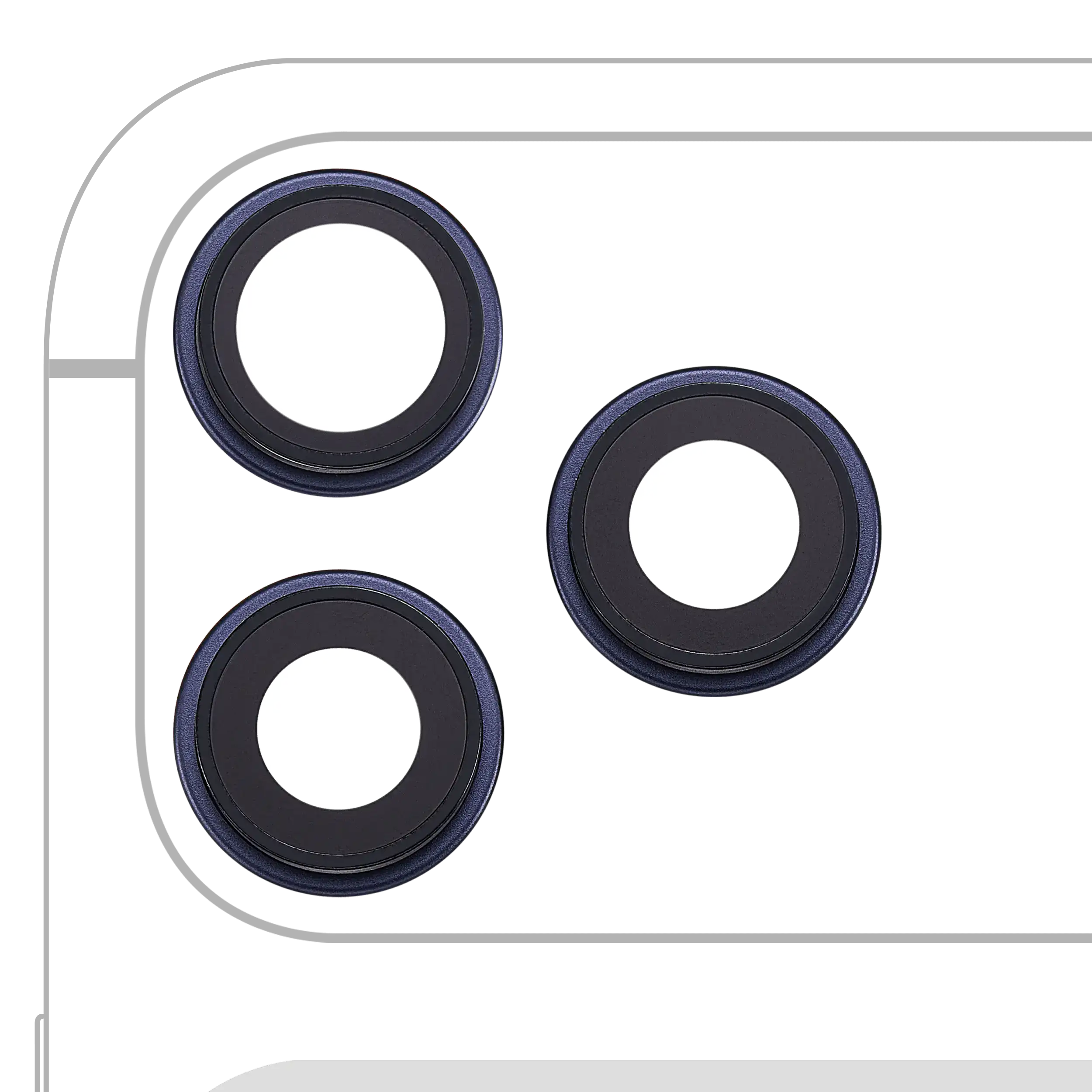 Rear Camera Lens with Holder and Frame for iPhone 17 Pro/17 Pro Max (Premium) (Deep Blue)