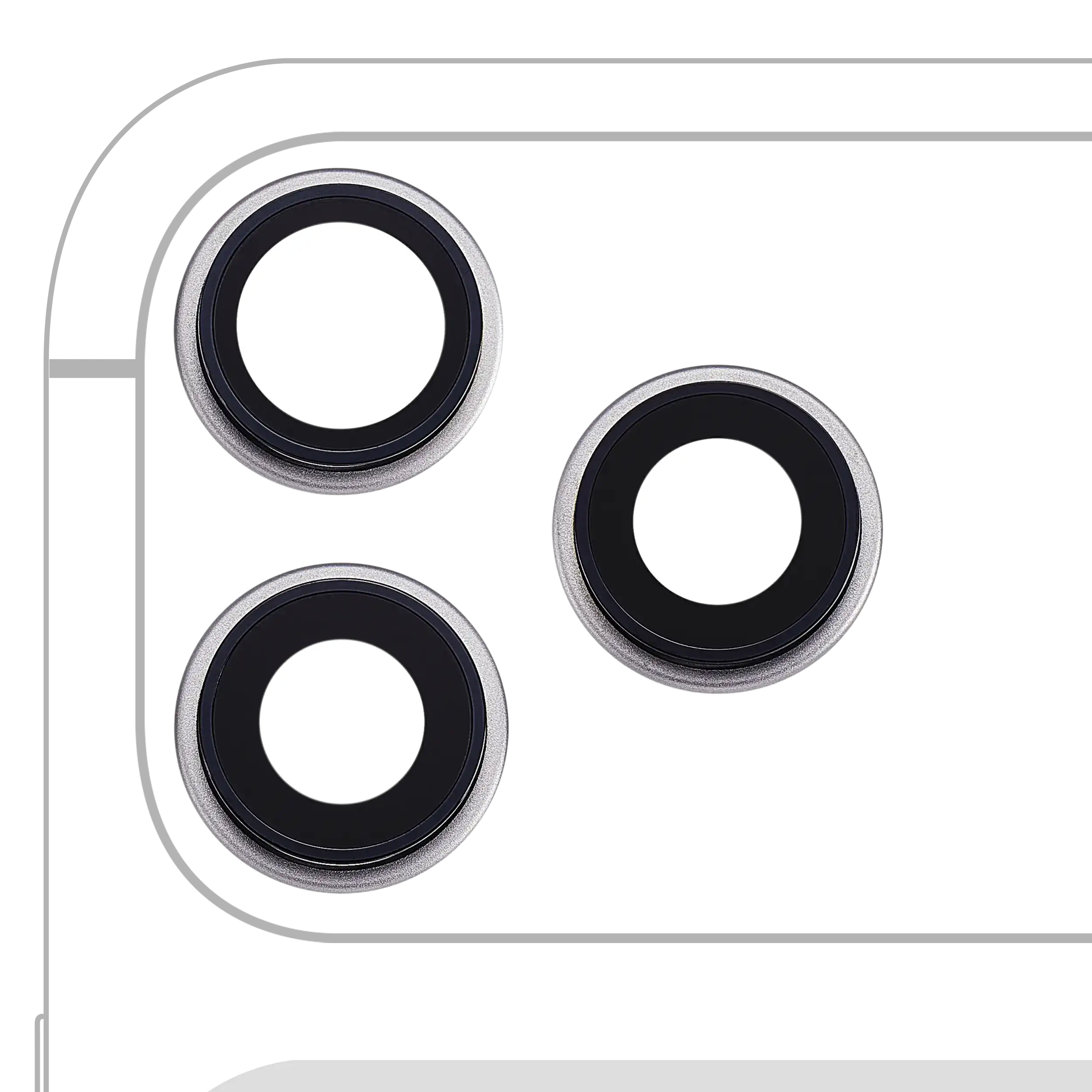 Rear Camera Lens with Holder and Frame for iPhone 17 Pro/17 Pro Max (Premium) (Silver)
