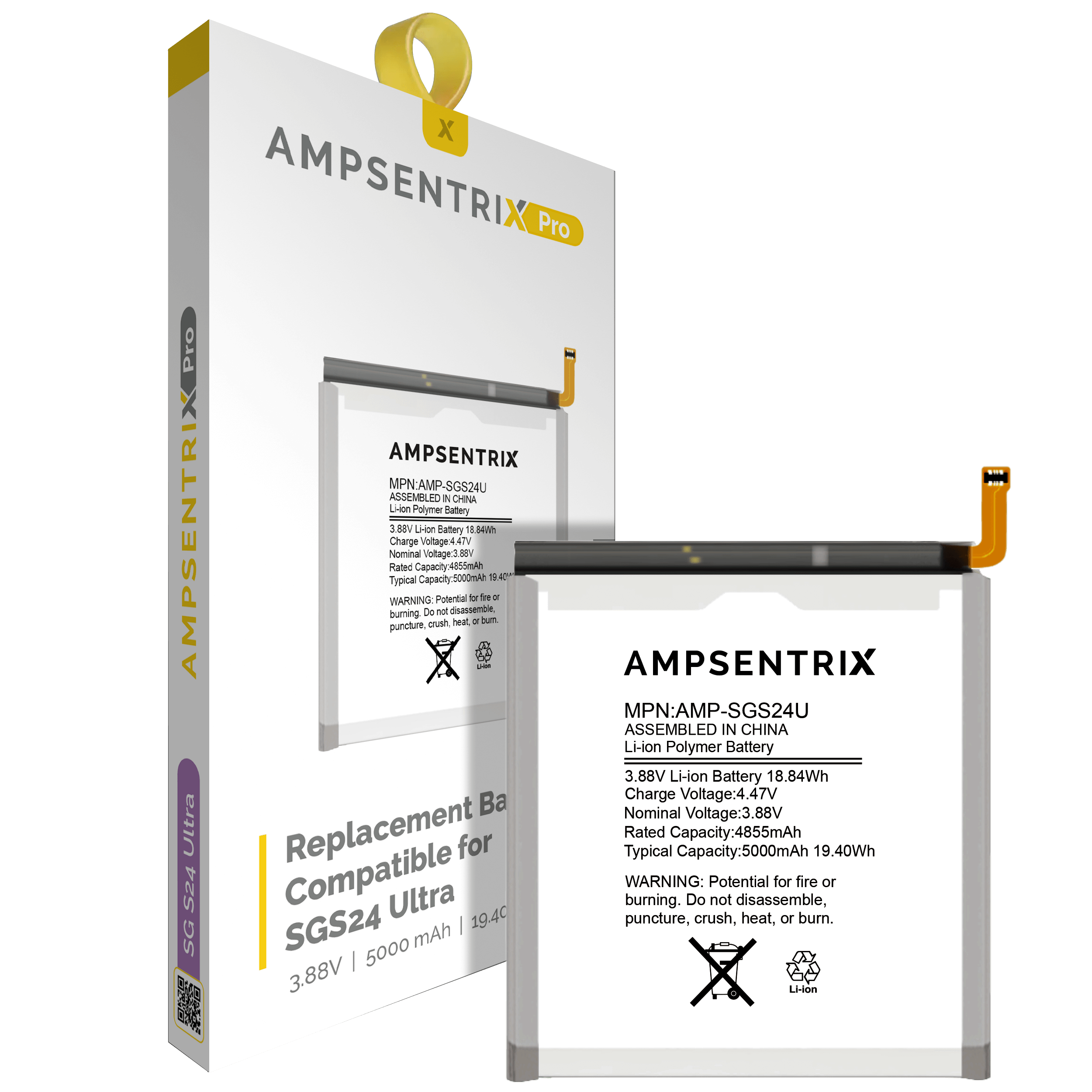 Ersatzakku für Samsung Galaxy S24 Ultra (AmpSentrix Pro)