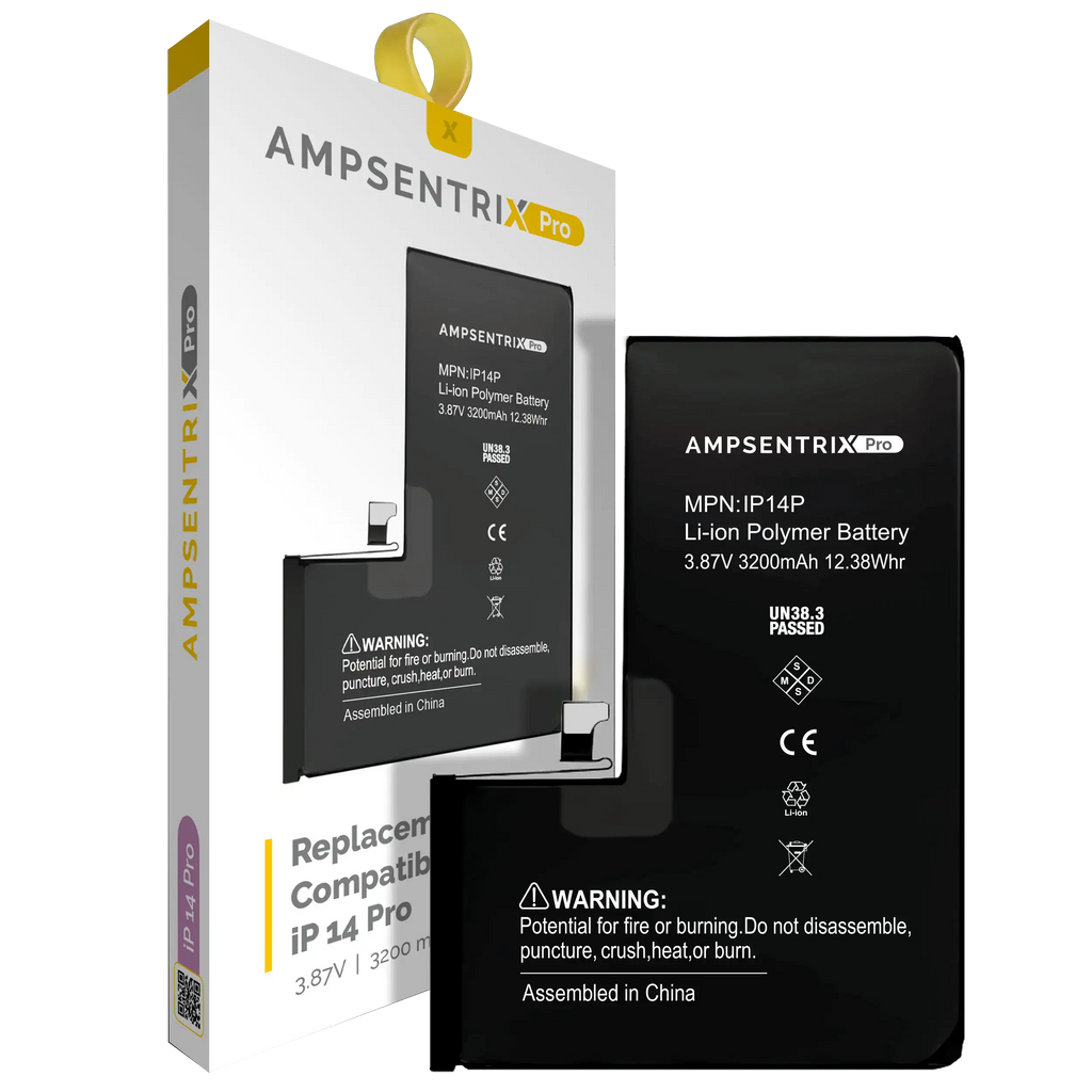 Replacement battery for iPhone 14 Pro (AmpSentrix Pro)
