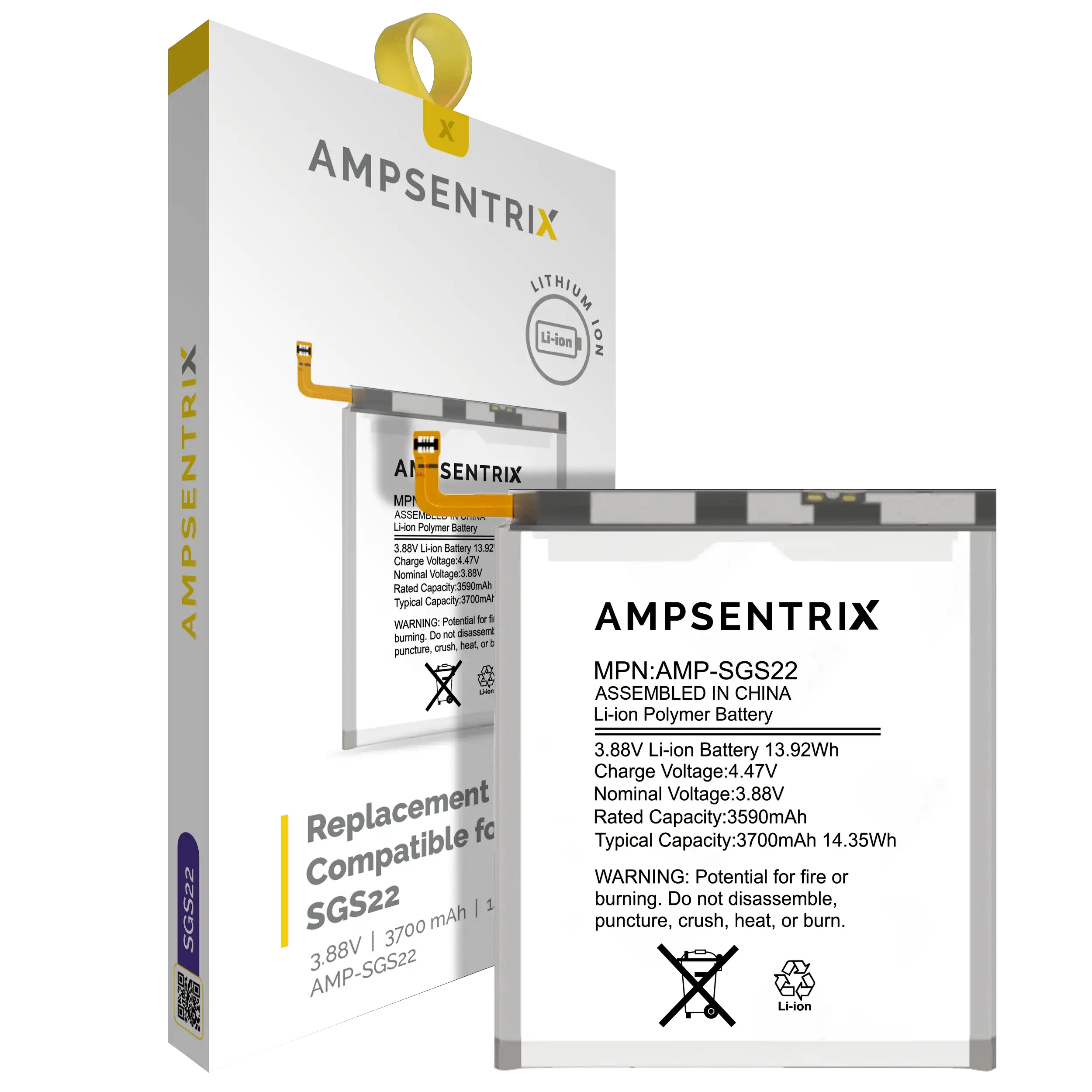 Ersatzakku für Samsung Galaxy S22 5G (AmpSentrix Pro)