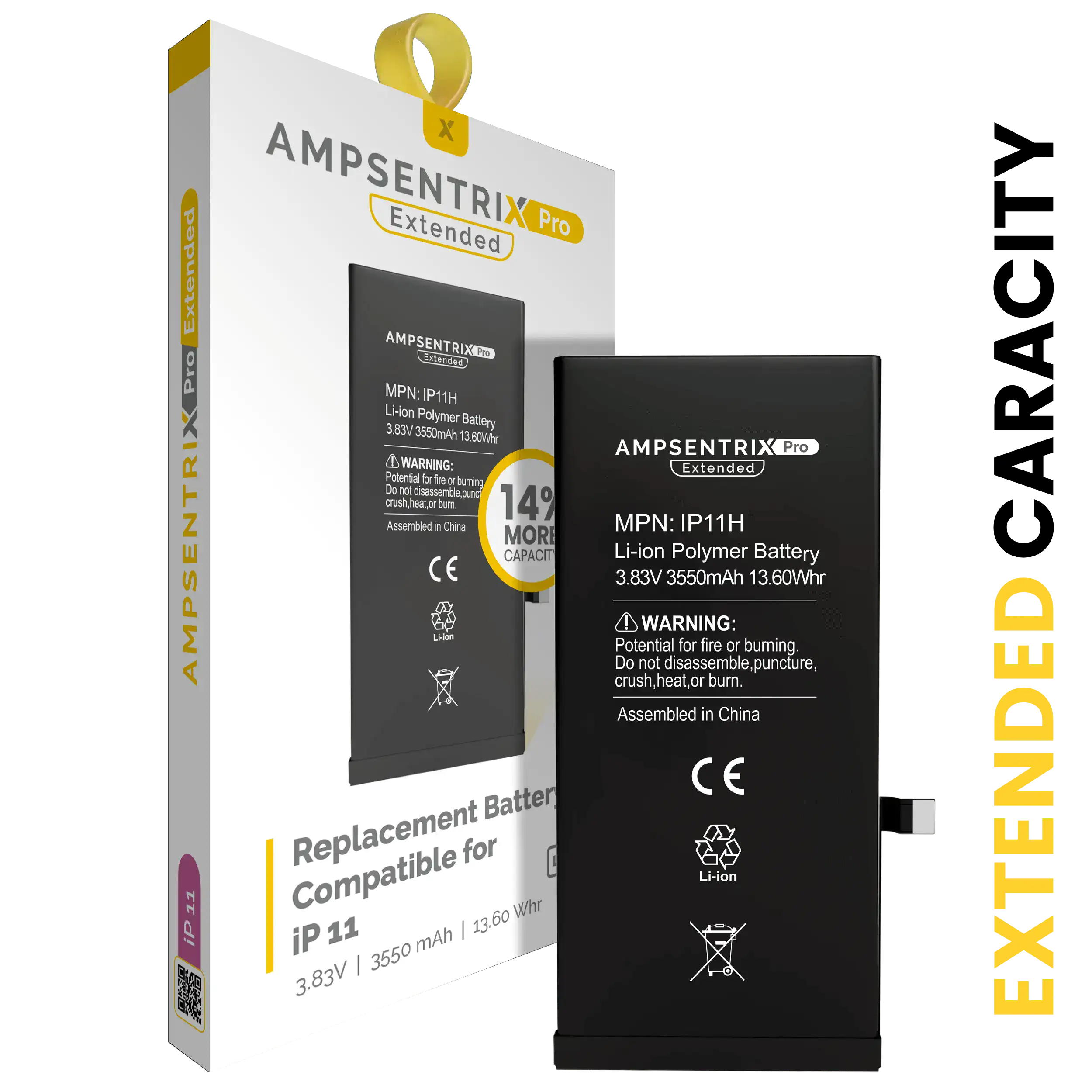 Replacement Akku für iPhone 11 (AmpSentrix Pro Extended)