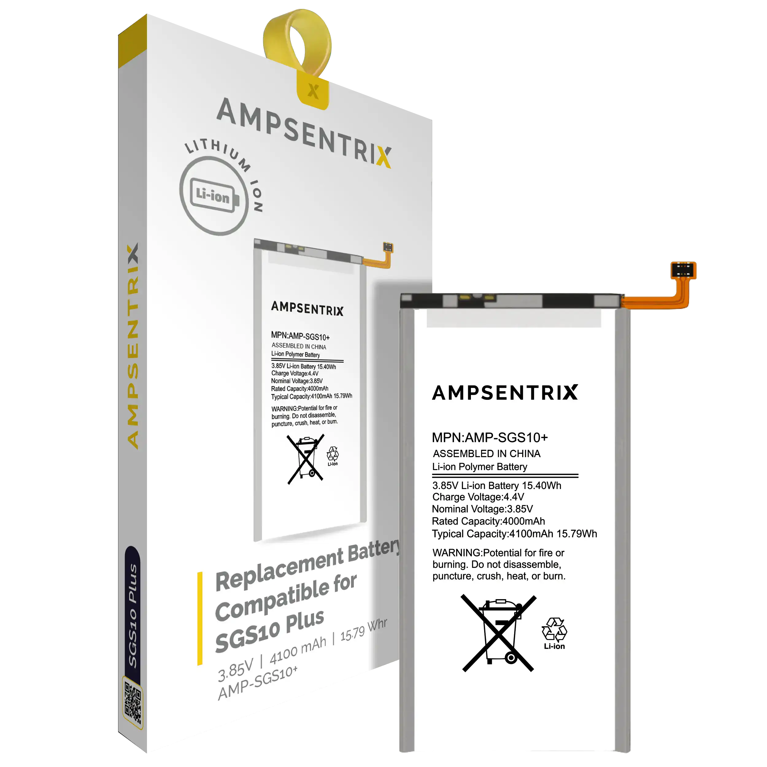 Ersatzakku für Samsung Galaxy S10 Plus (AmpSentrix Pro)