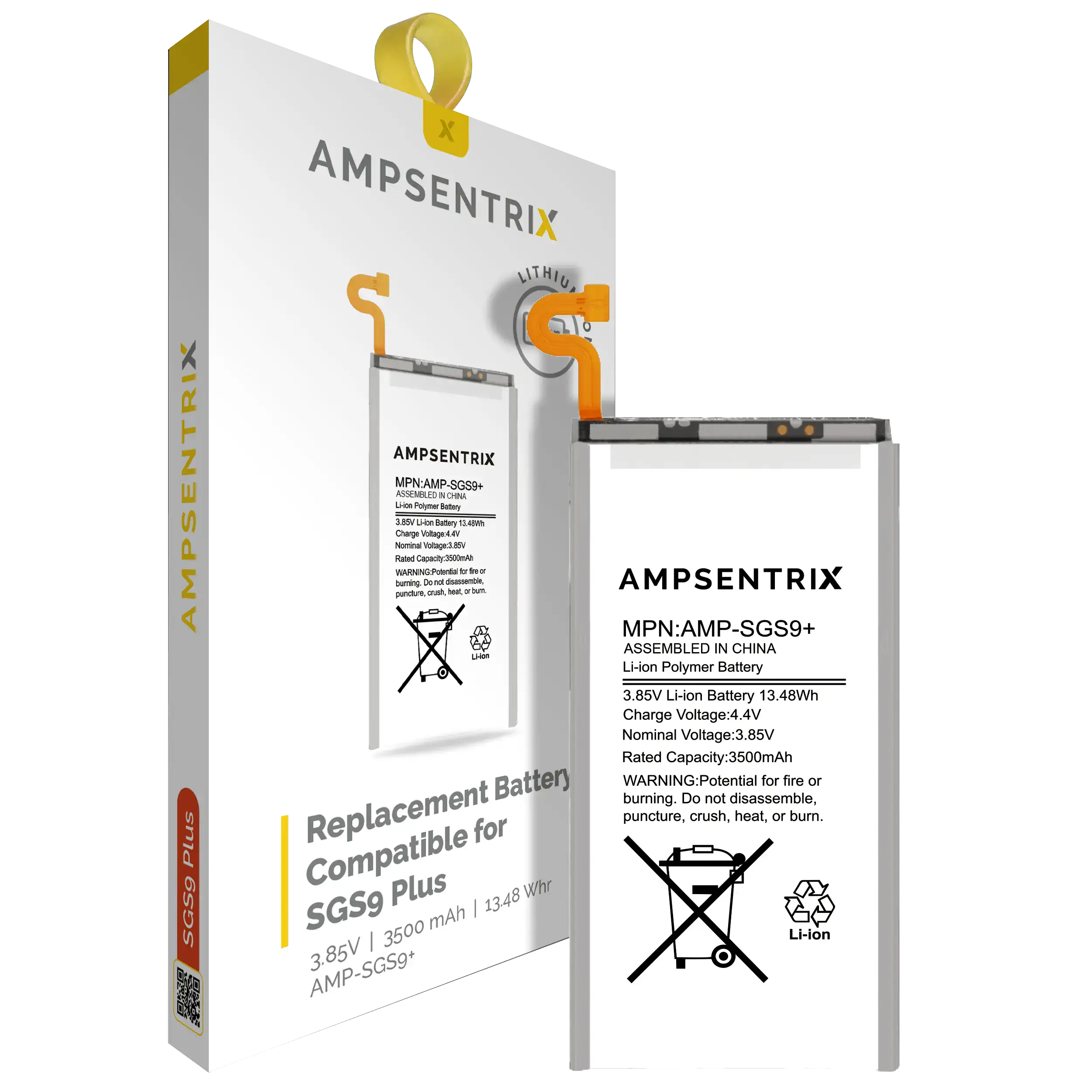 Replacement Battery for Samsung Galaxy S9 Plus (AmpSentrix Pro)
