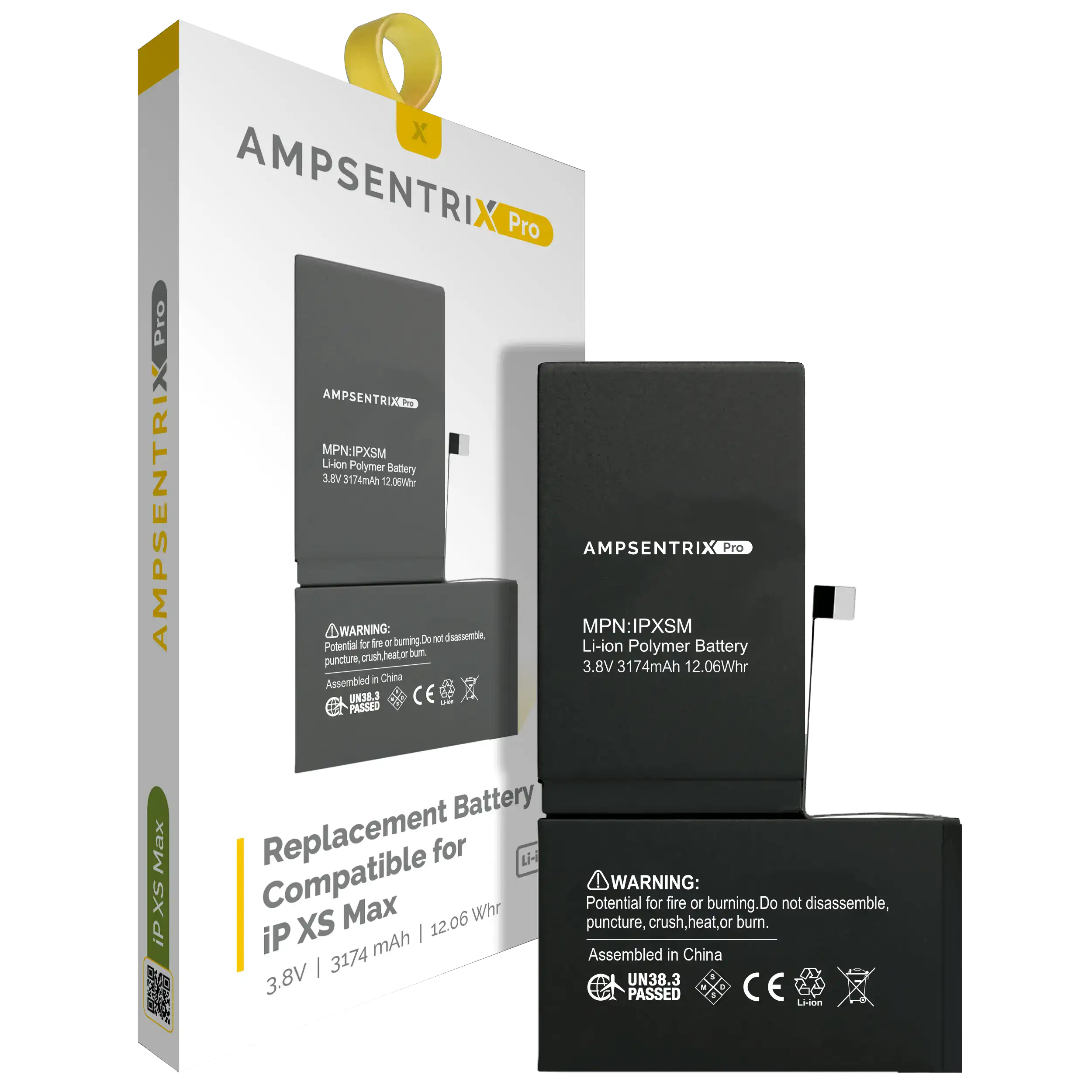 Replacement battery for iPhone XS Max (AmpSentrix Pro)