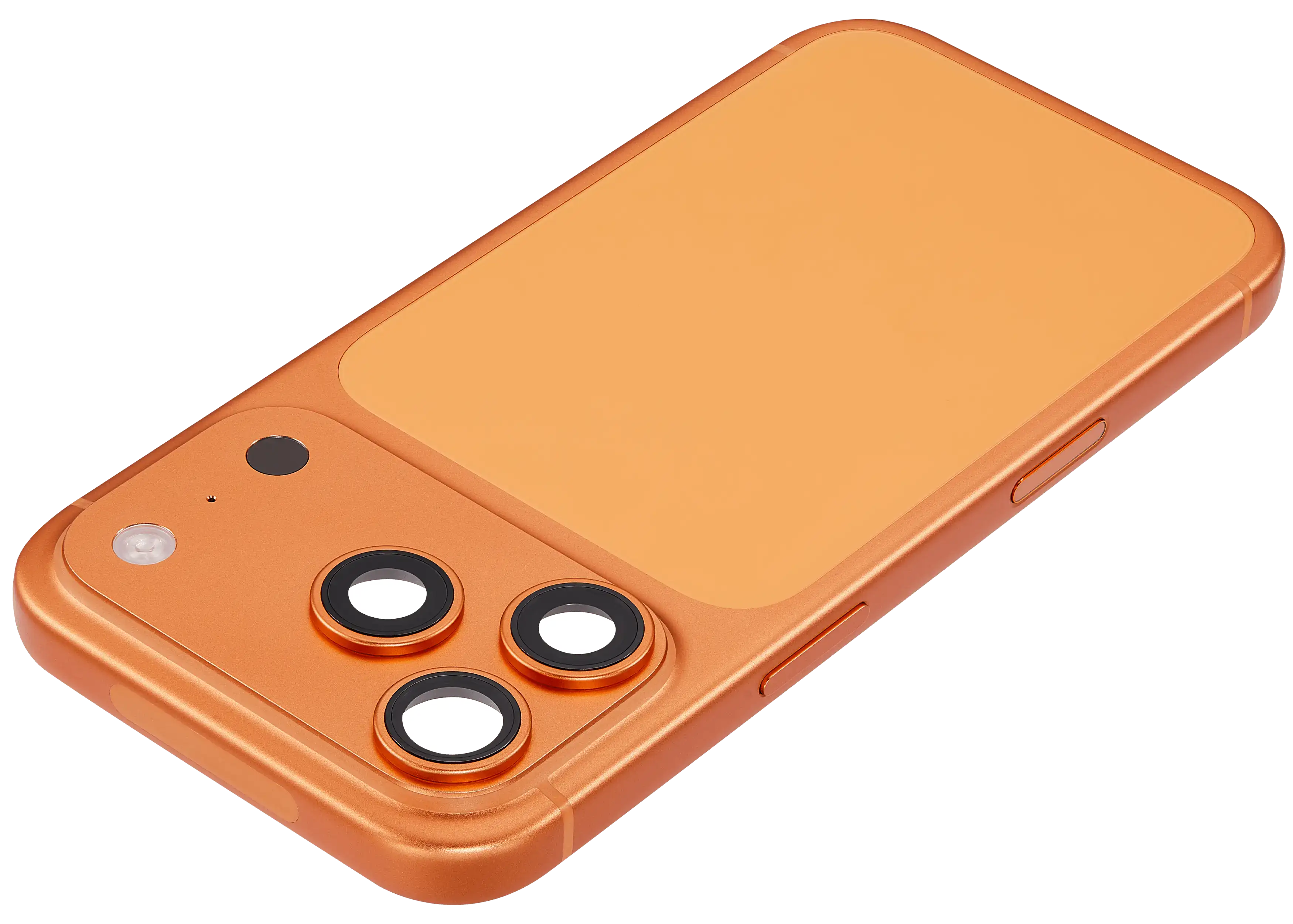 Back Cover/Frame with Charging Port Flex and Small Parts compatible for iPhone 17 Pro (US Version) (used OEM removal, Quality A) (Cosmic Orange)