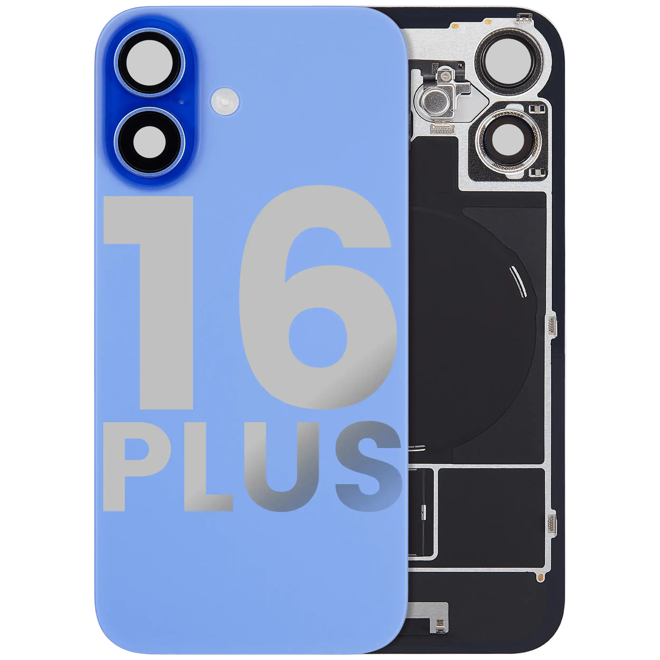 Back Cover with MagSafe Magnet, NFC, and Flash Flex Cable for iPhone 16 Plus (Genuine Apple Used, Quality A) (Ultramarine)