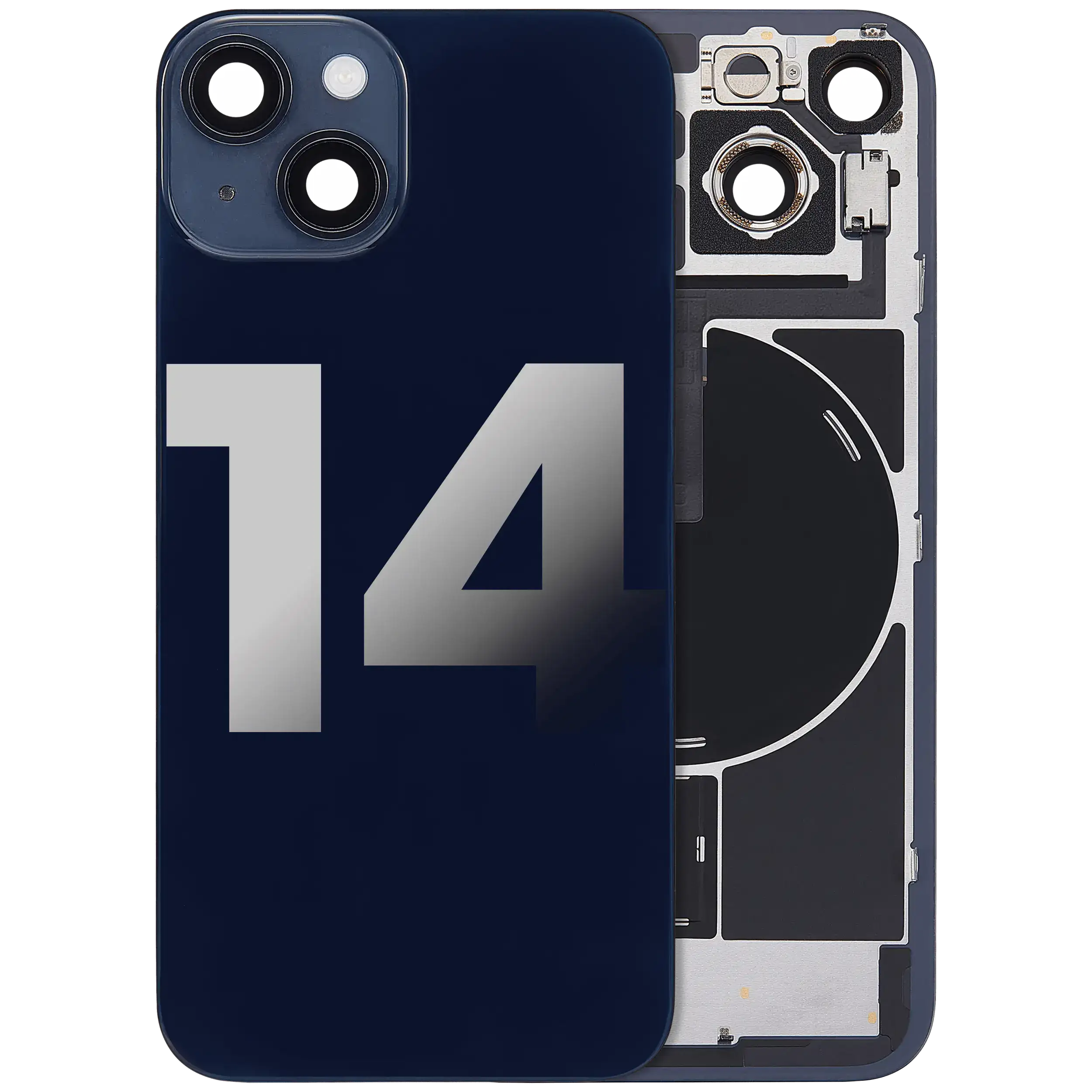 Backcover mit MagSafe, NFC & Blitz-Flexkabel für iPhone 14 (OEM Pull C, Midnight