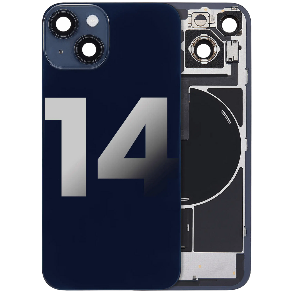 Back Cover with MagSafe Magnet, NFC, and Flash Flex Cable for iPhone 14 (Used OEM, C-Grade) (Midnight)