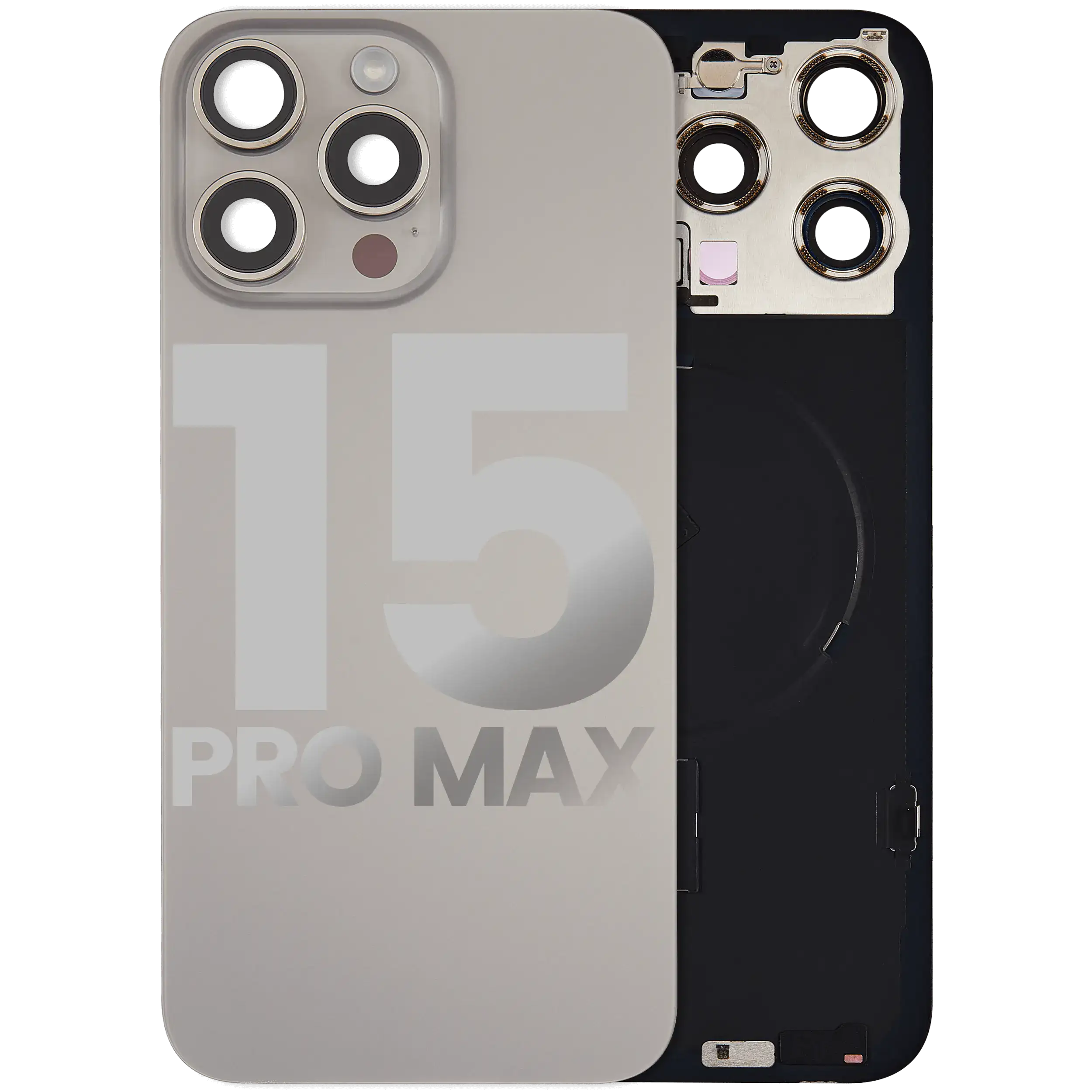 Backcover MagSafe, NFC, Blitz-Flexkabel f. iPhone 15 Pro Max (OEM, Qualität B, N
